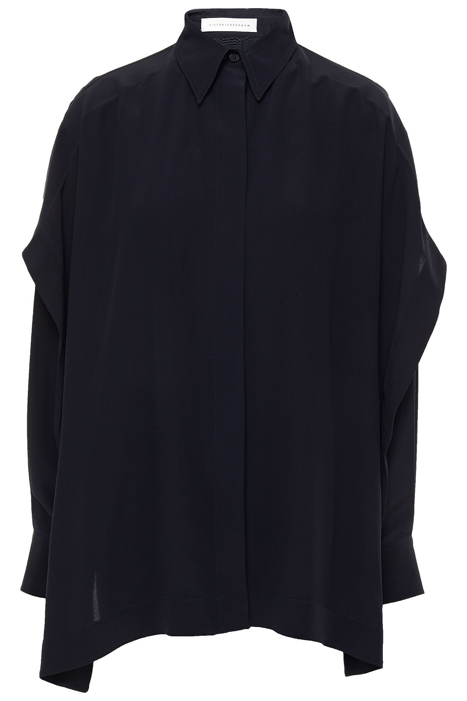 Layered silk crepe de chine shirt