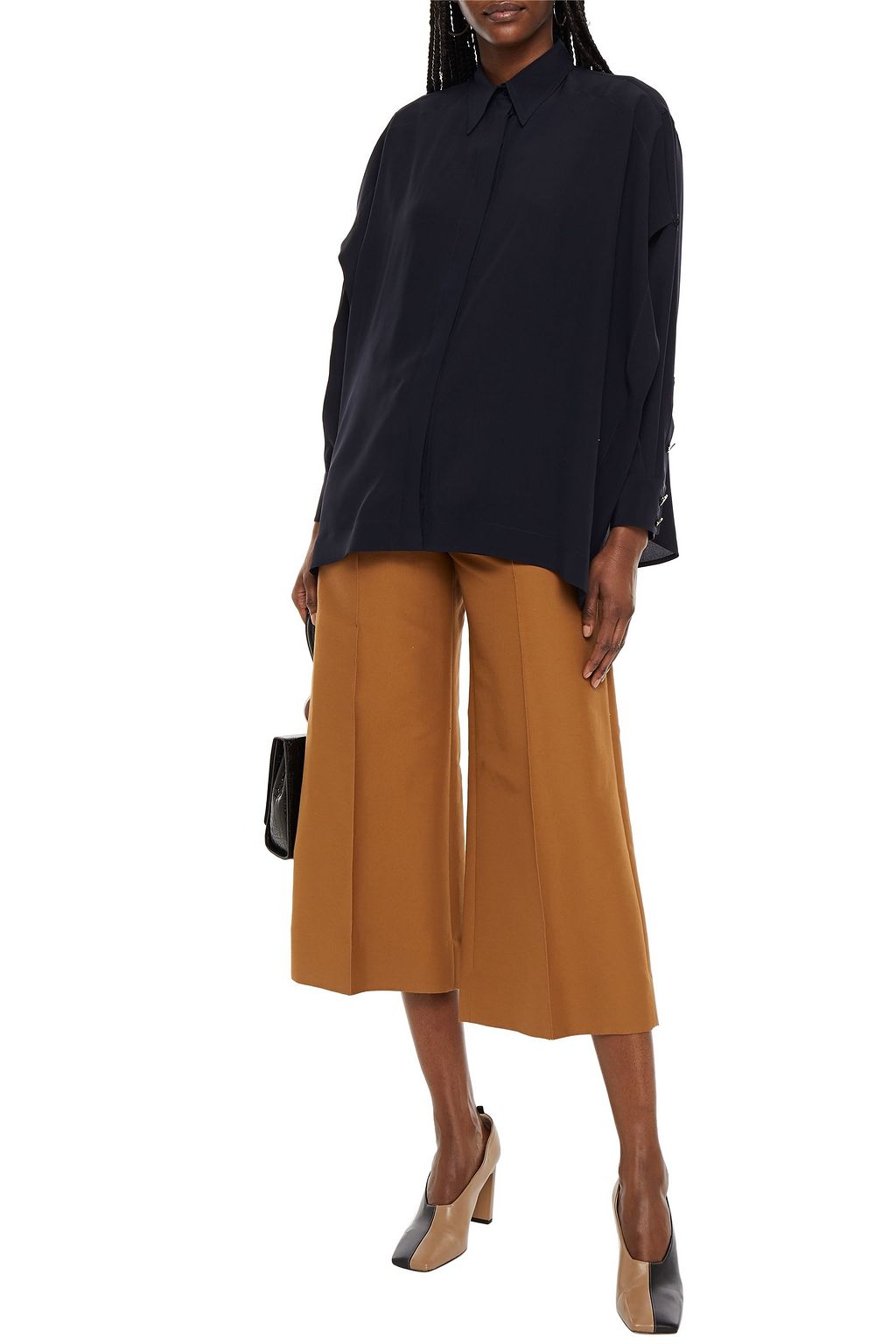 VICTORIA BECKHAM Layered silk crepe de chine shirt