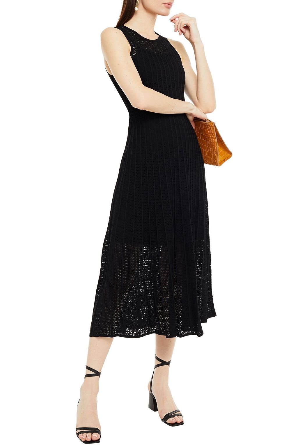 SANDRO Crochet-knit midi dress