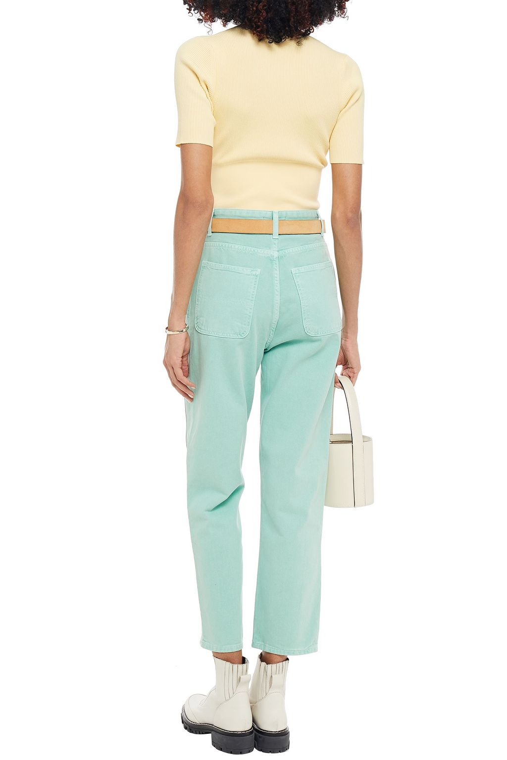 SANDRO Micky cropped high-rise straight-leg jeans