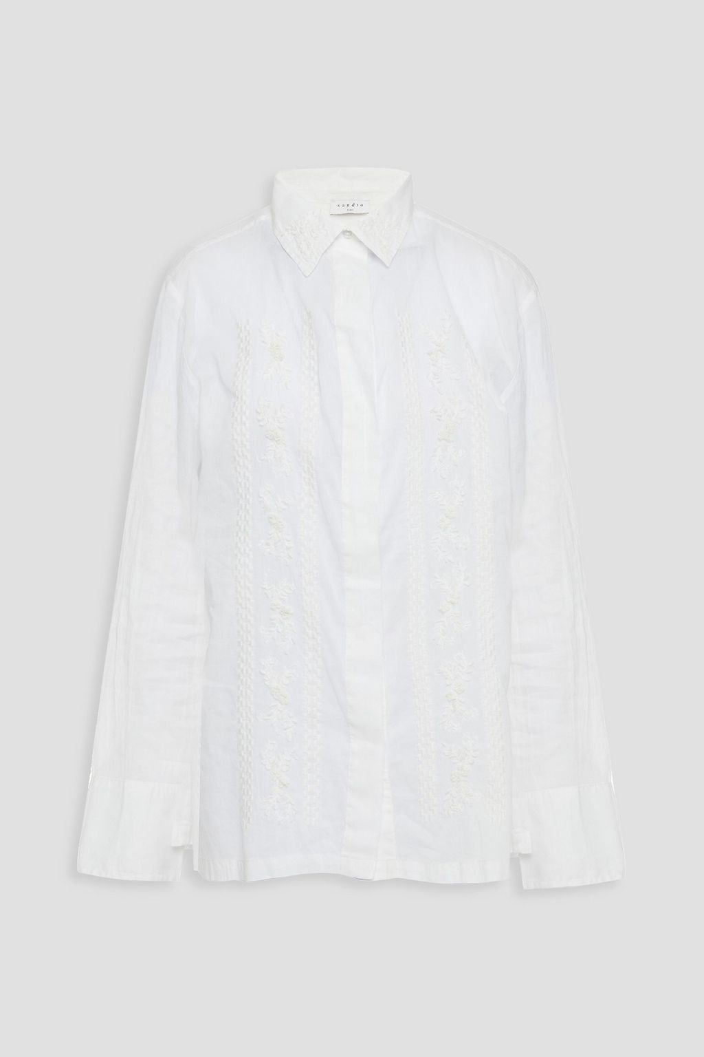 Aneli embroidered cotton-voile shirt 
