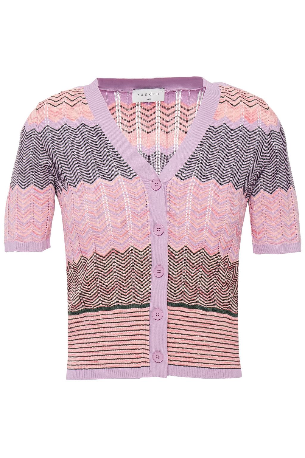 sandro fine ribbed knit cardigan