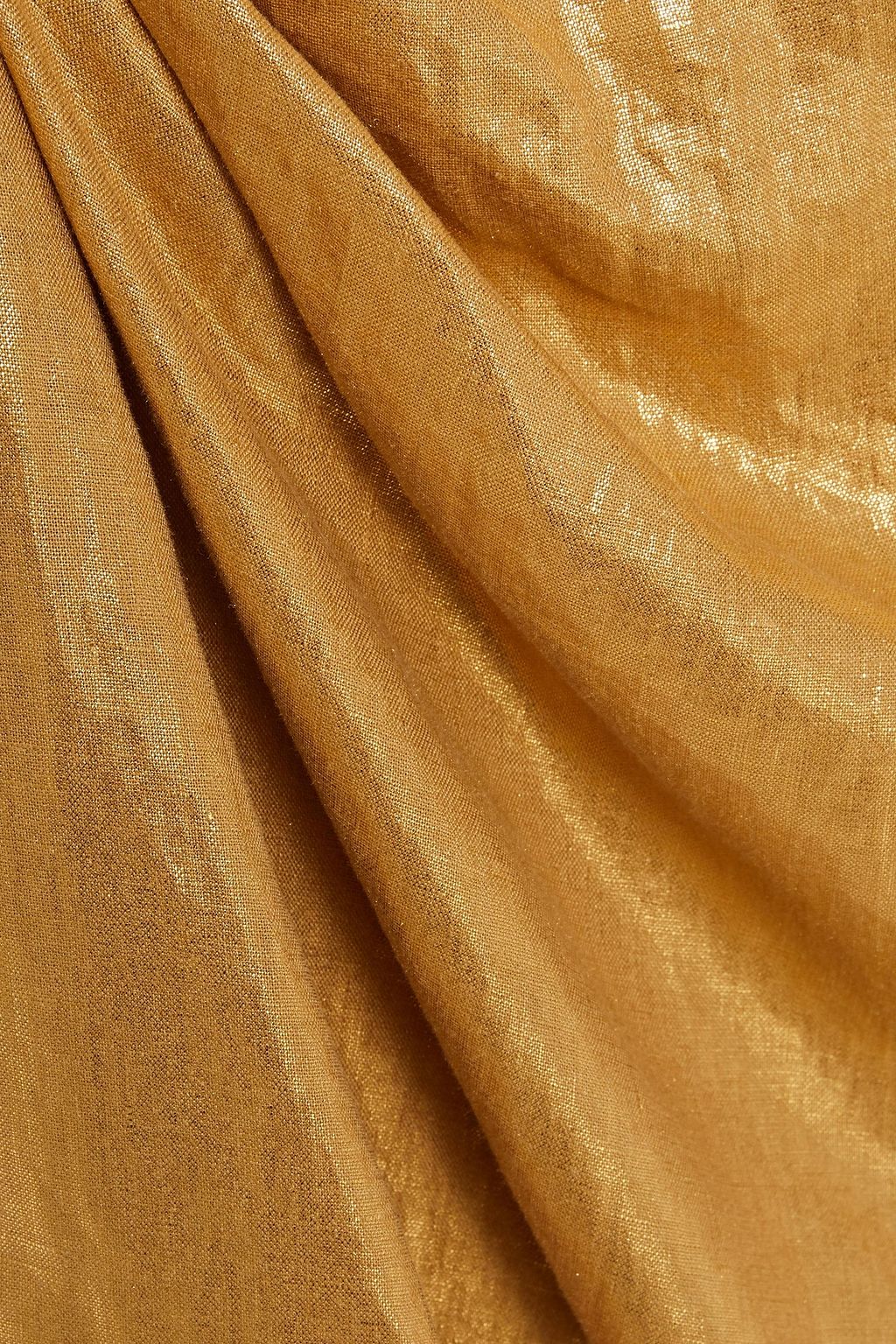 SANDRO Wrap-effect draped metallic linen mini dress