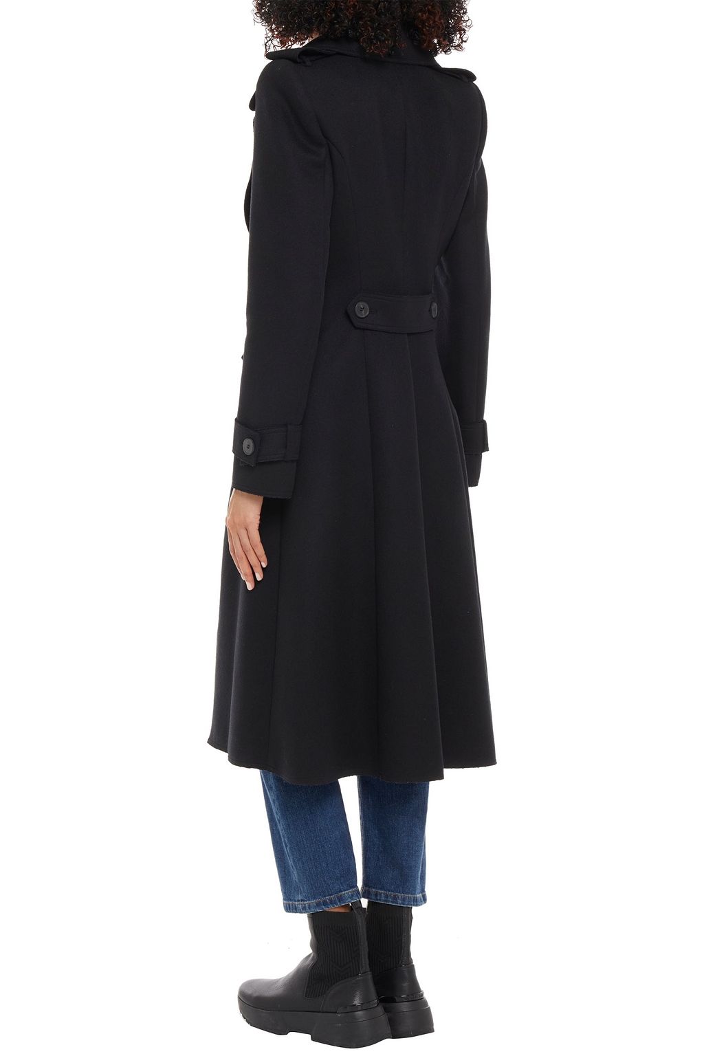 MCQUEEN Asymmetric wool and cashmere-blend felt coat