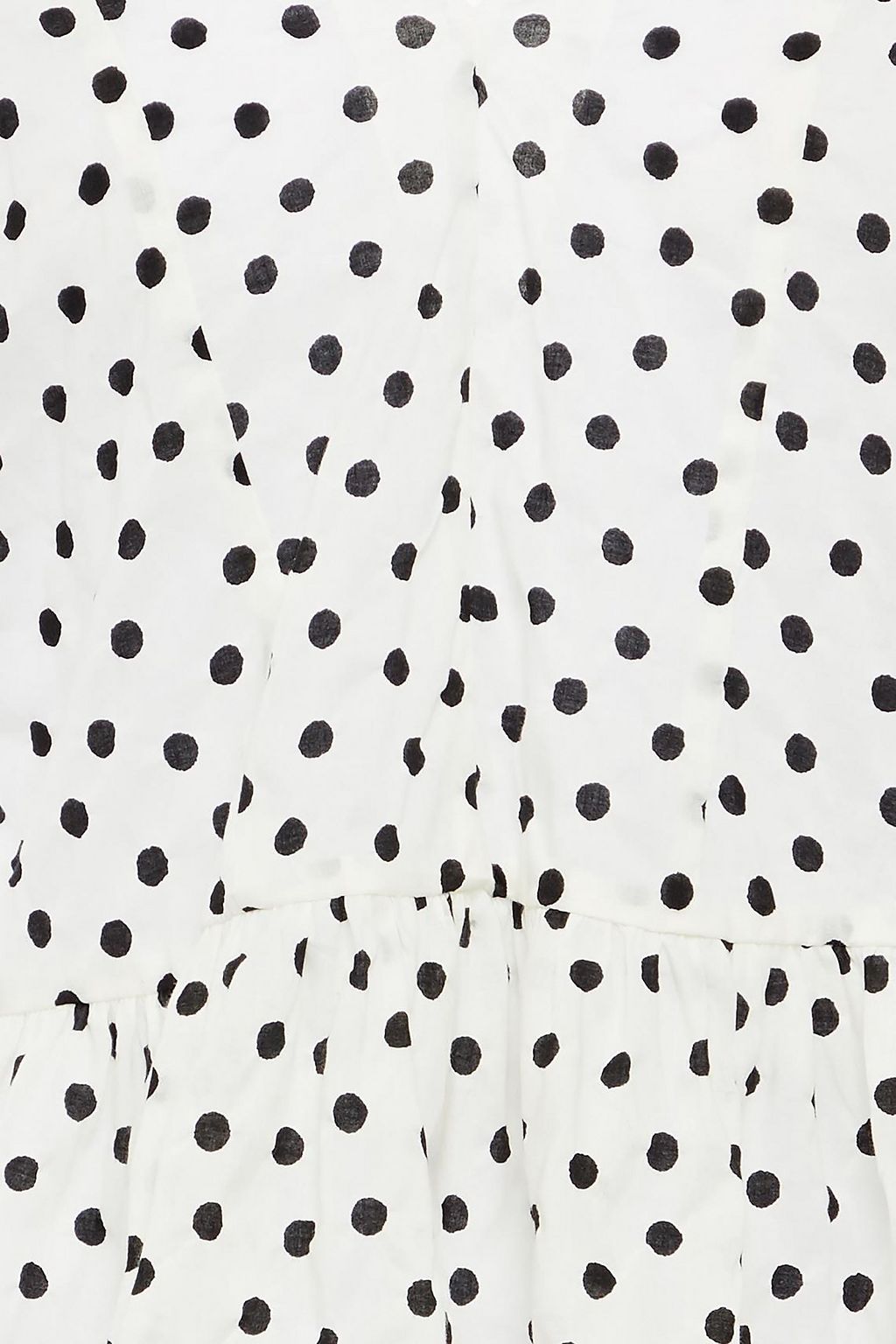 REDVALENTINO Shirred polka-dot cotton blouse