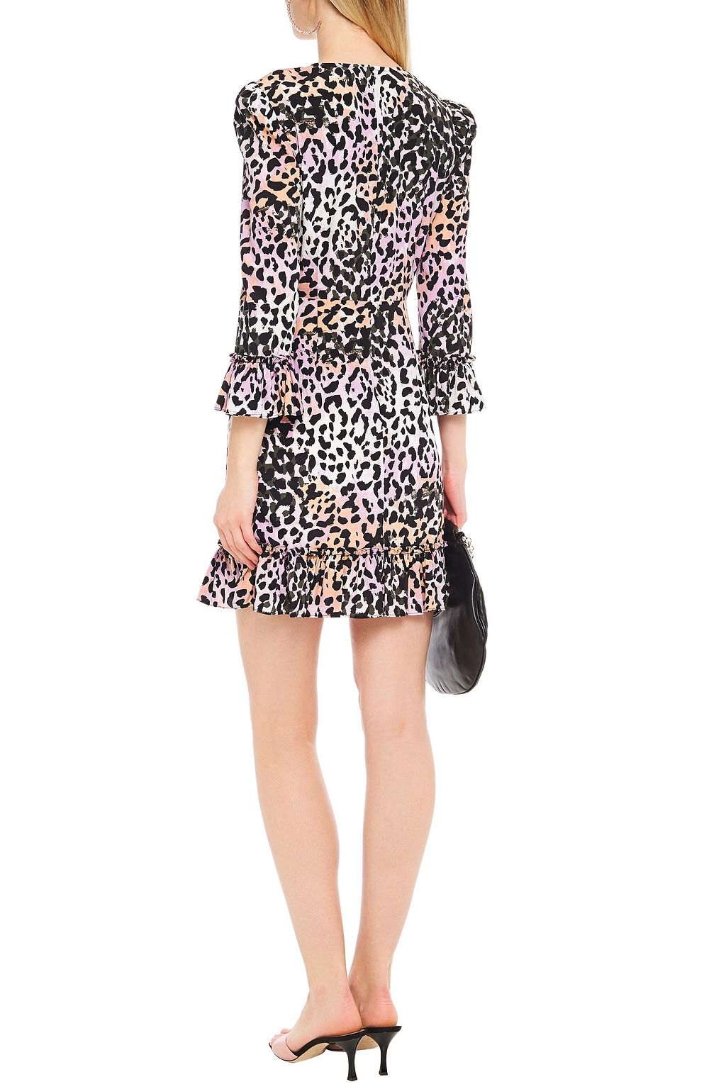 VERONICA BEARD Tamar leopard-print stretch-silk crepe de chine mini dress