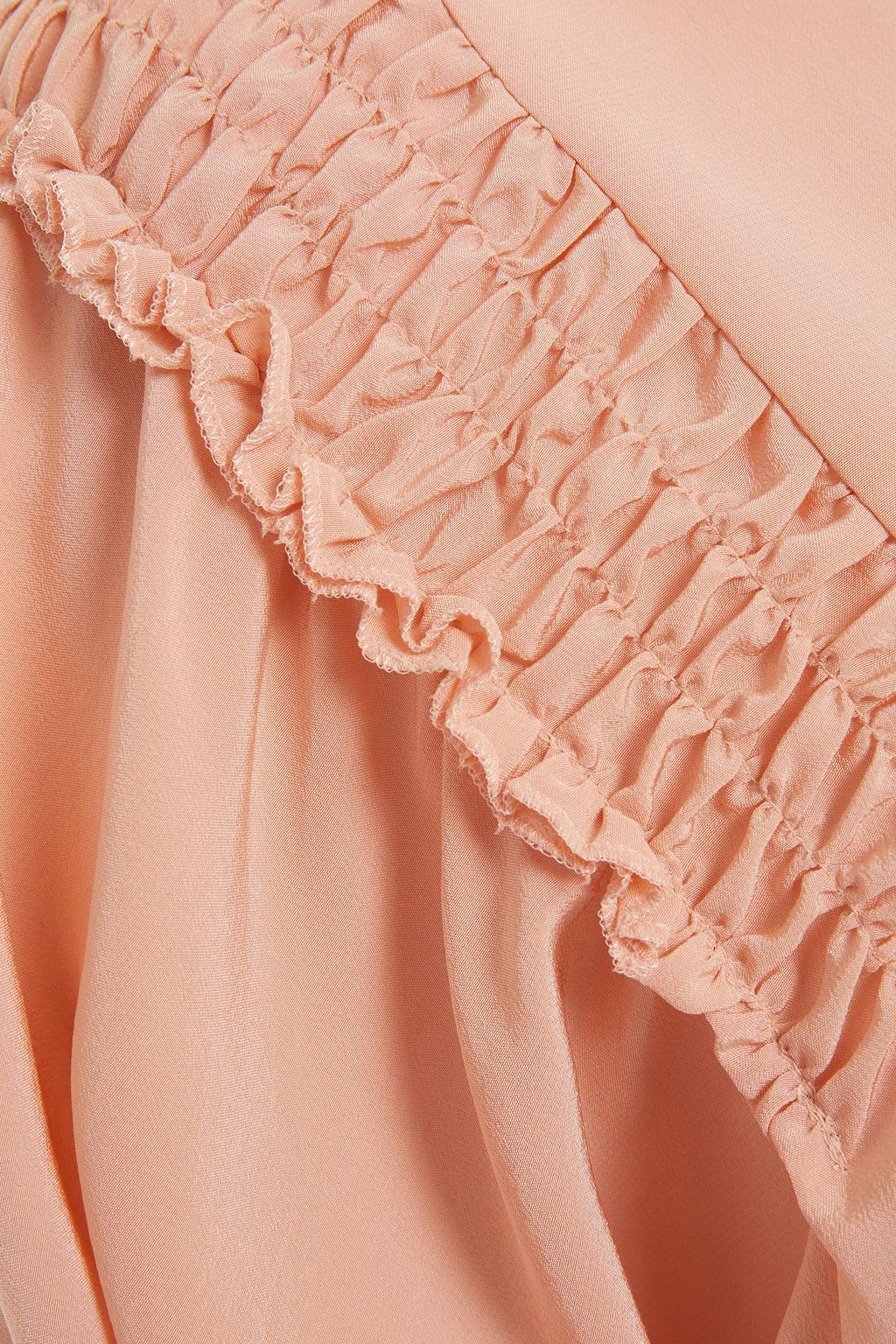 REDVALENTINO Shirred silk crepe de chine top
