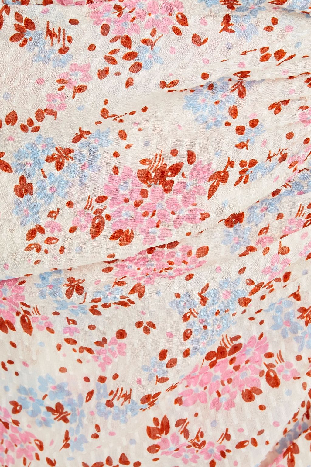 VERONICA BEARD Sean gathered floral-print fil coupé silk mini dress