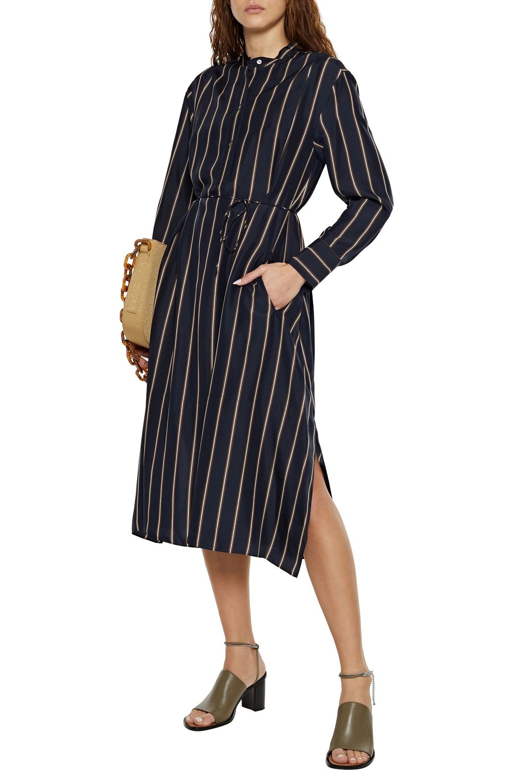 vince blue silk dress