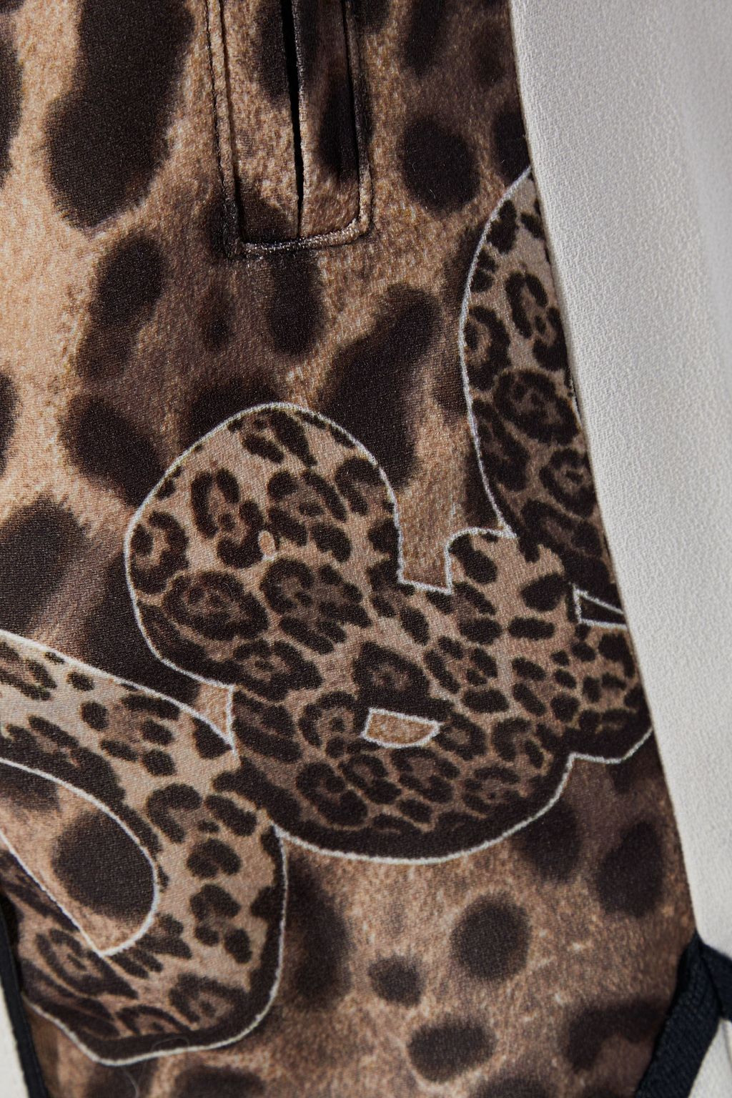 DOLCE&GABBANA Leopard-print satin-paneled crepe shorts
