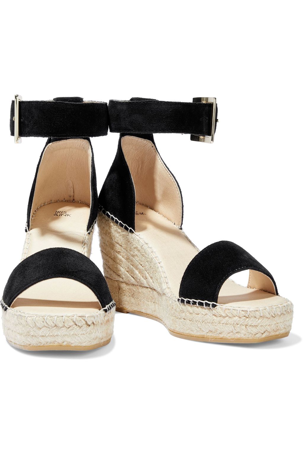 IRIS & INK Senna suede espadrille wedge sandals