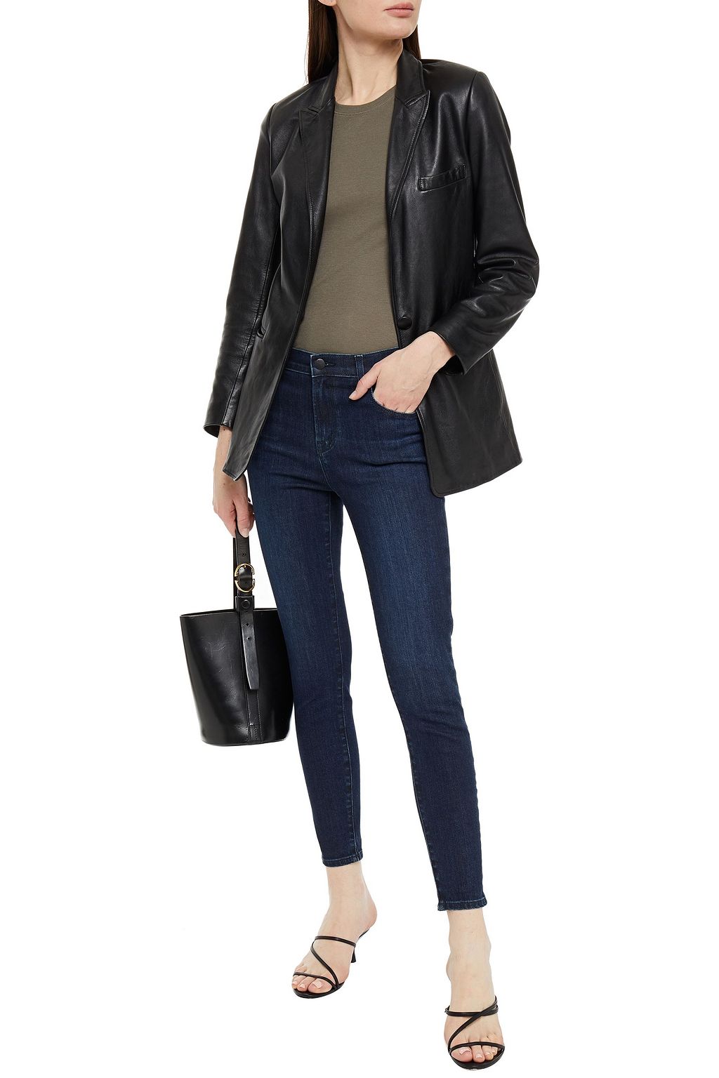 J BRAND Alana cropped bleached high-rise skinny jeans