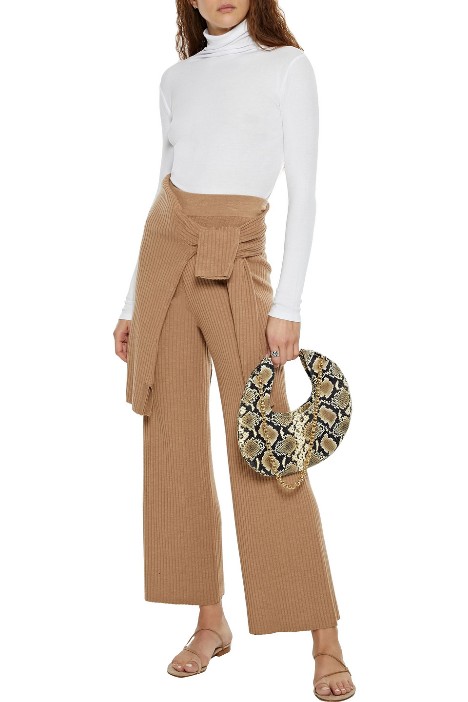Vince Cotton Turtleneck Top In White