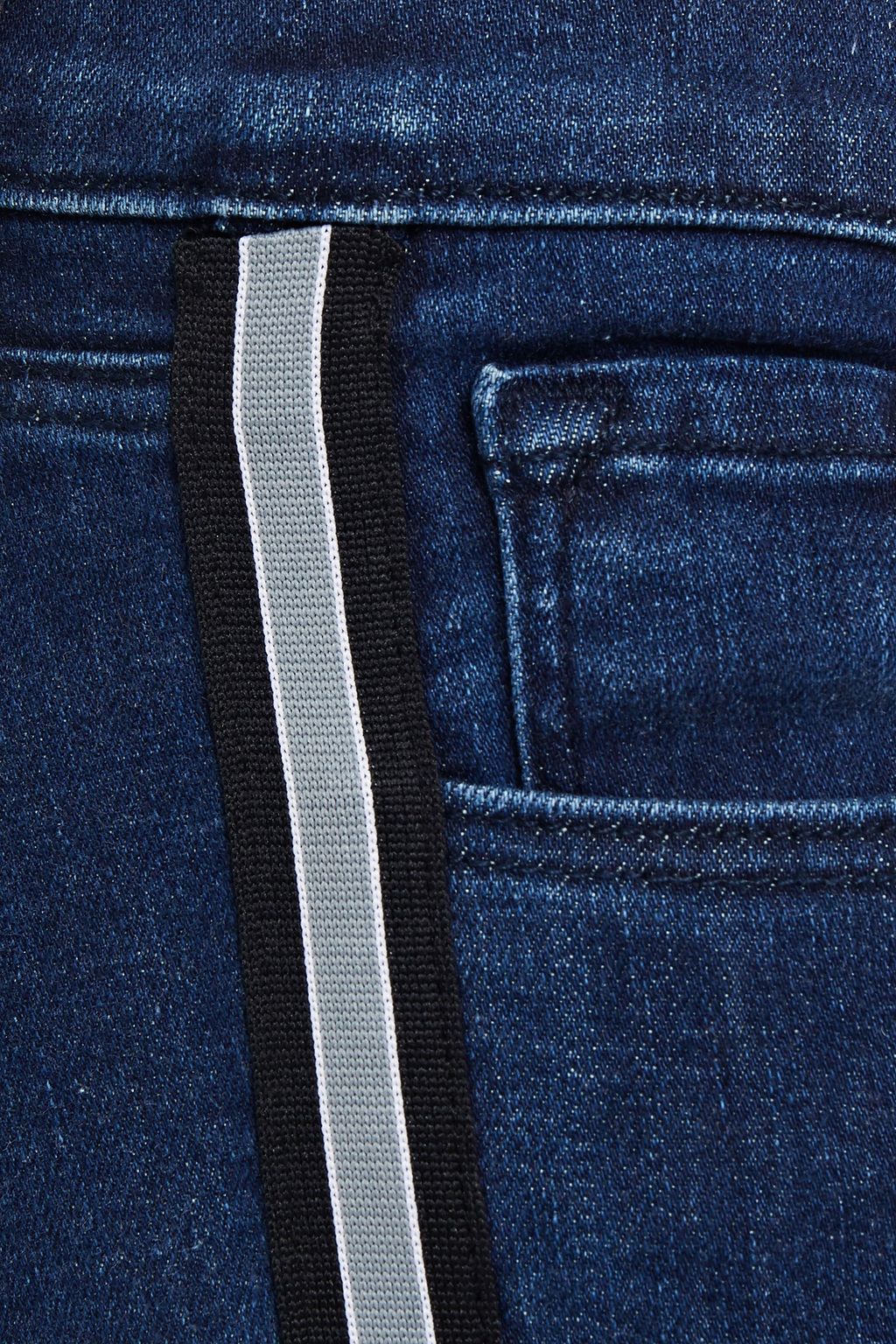 J BRAND Selena cropped striped mid-rise slim-leg jeans