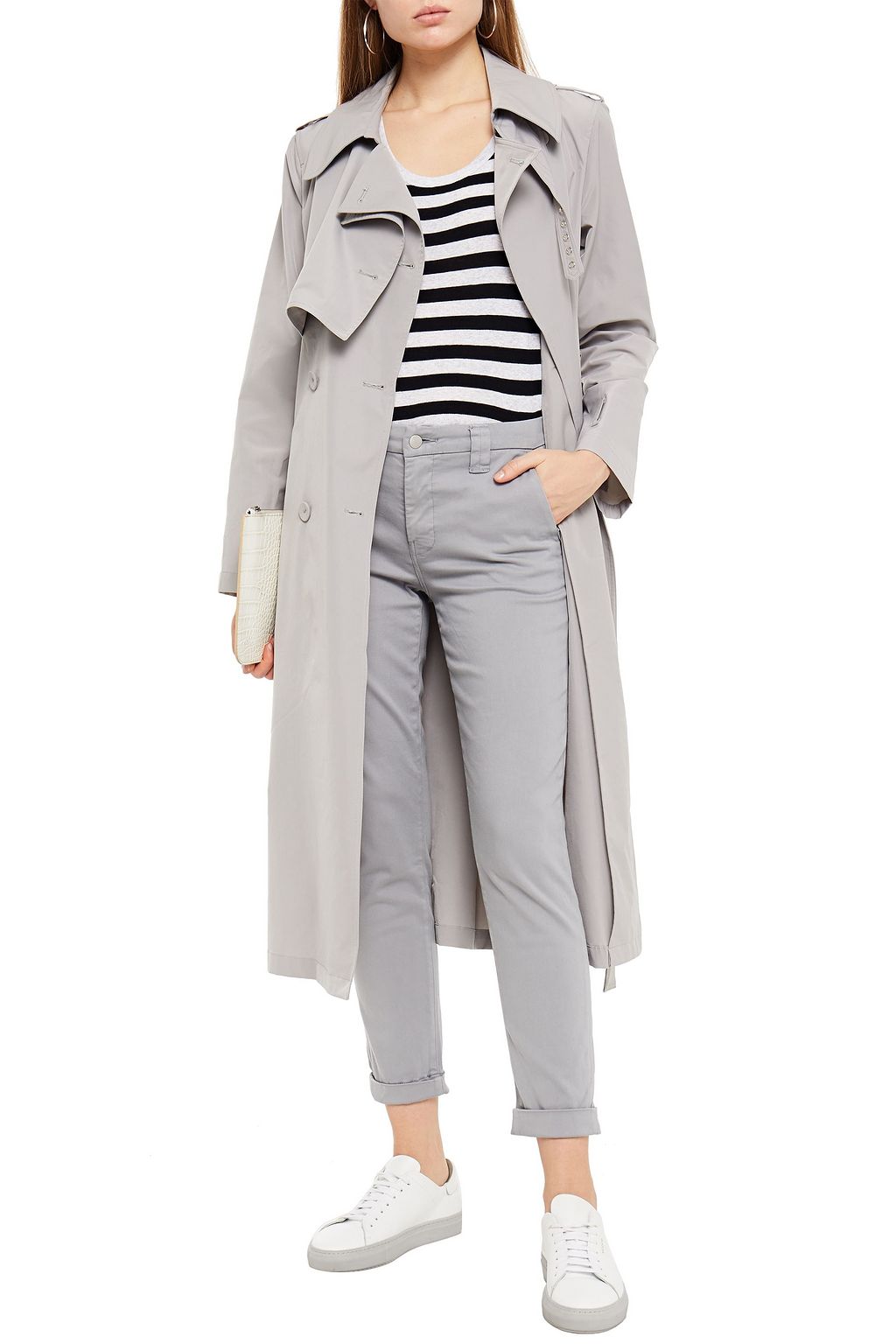 J BRAND Cropped cotton-blend sateen slim-leg pants