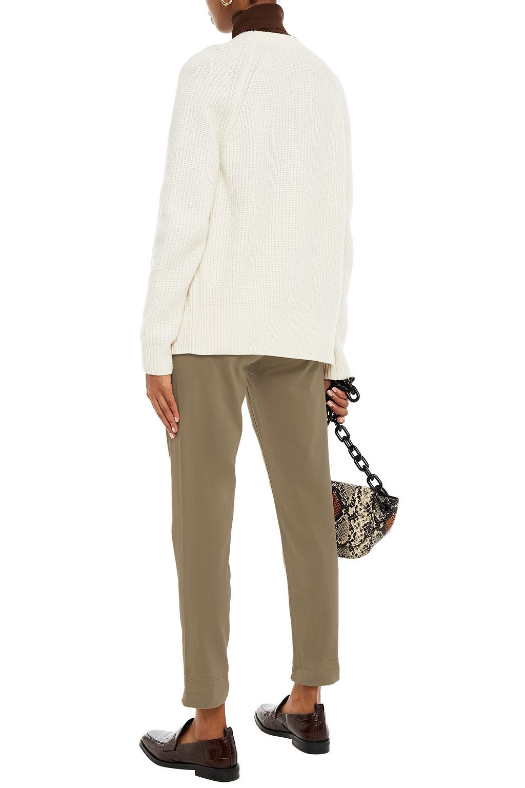 J BRAND Cropped cotton-blend sateen slim-leg pants