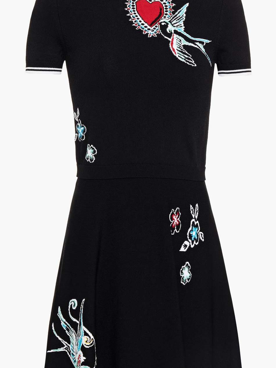 jacquard-knit mini dress
