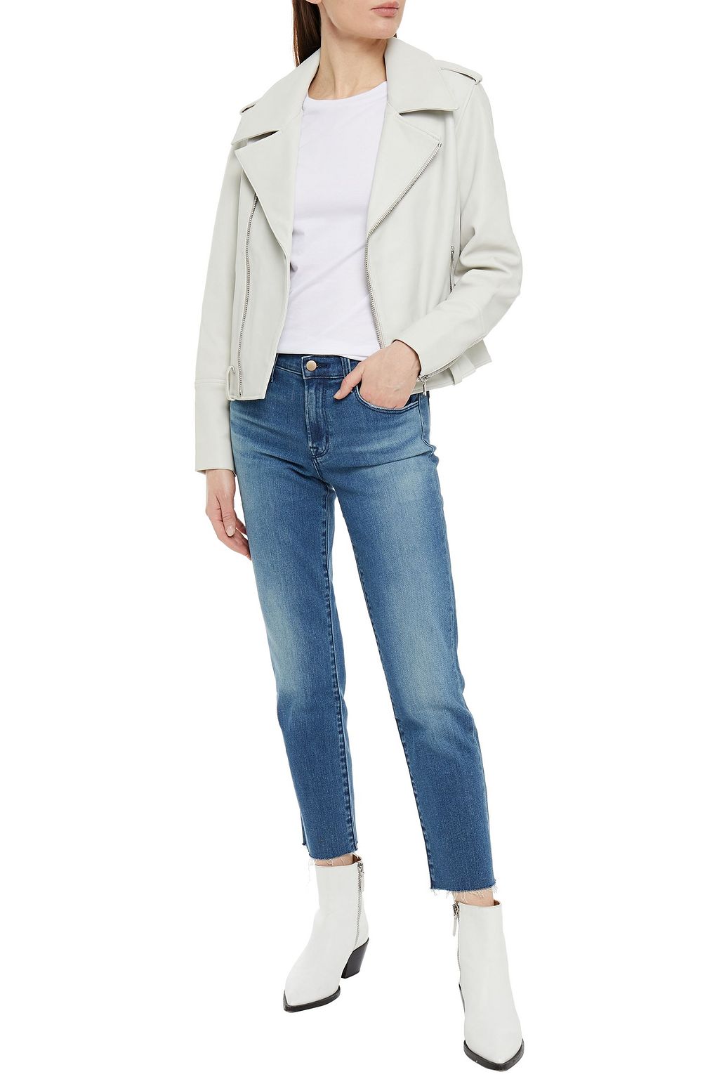 J BRAND Adele cropped faded mid-rise straight-leg jeans
