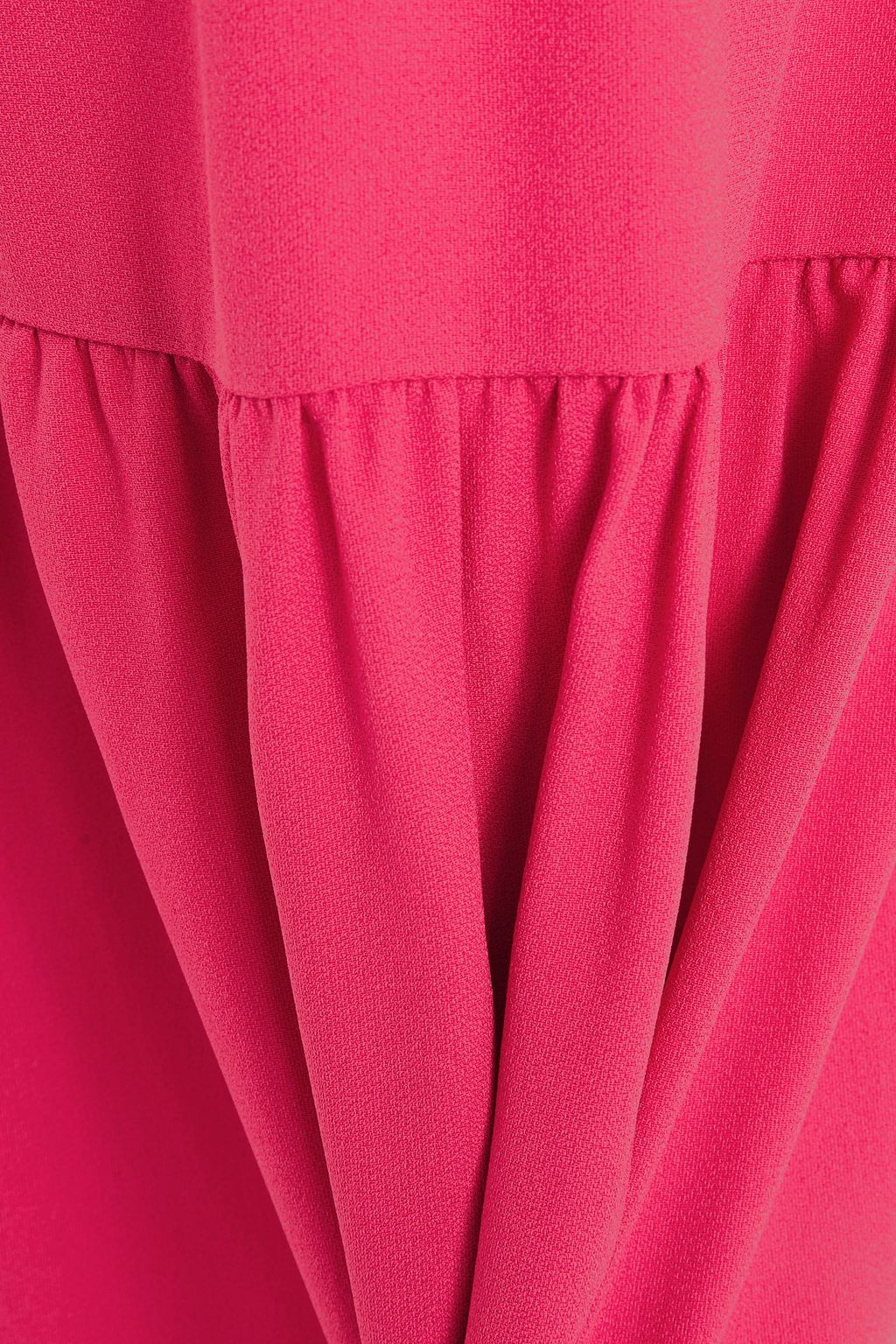 REDVALENTINO Ruffle-trimmed gathered satin-crepe mini dress