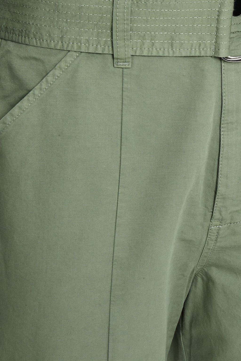 J BRAND Athena cropped belted cotton and linen-blend tapered pants