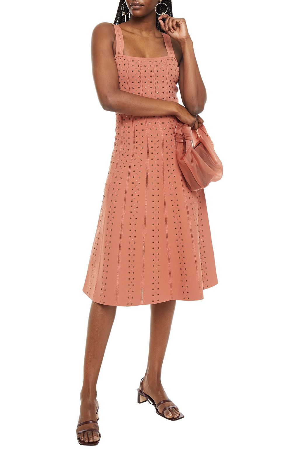 SANDRO Embellished pointelleknit dress THE