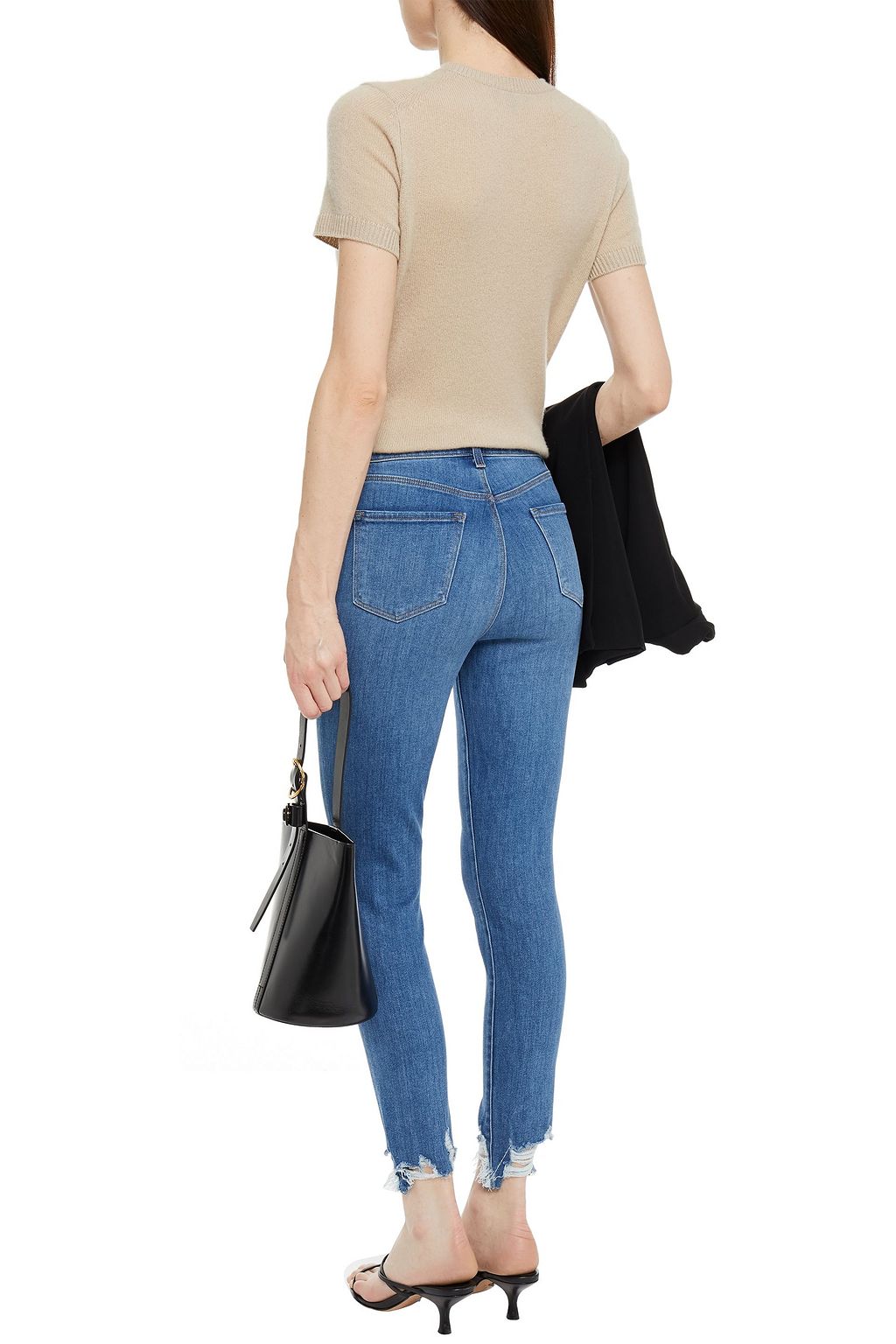 J BRAND Leenah distressed high-rise skinny jeans