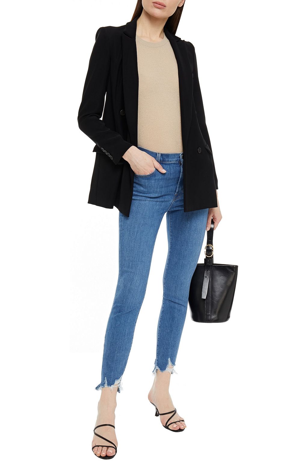 J BRAND Leenah distressed high-rise skinny jeans