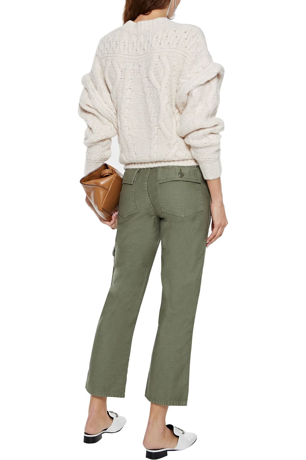 FRAME Service Cargo cropped cotton-canvas straight-leg pants