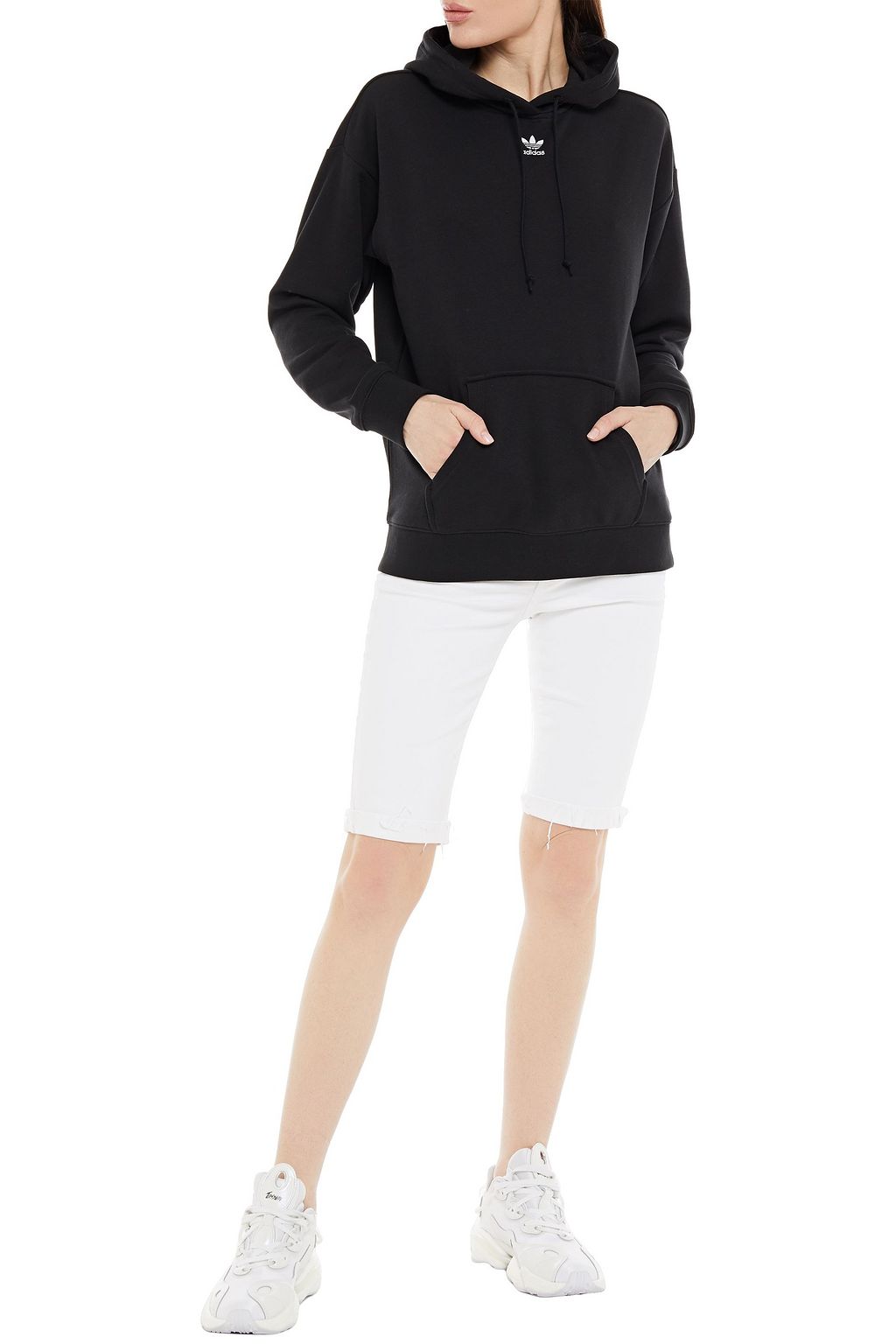 ADIDAS ORIGINALS French cotton-blend terry hoodie