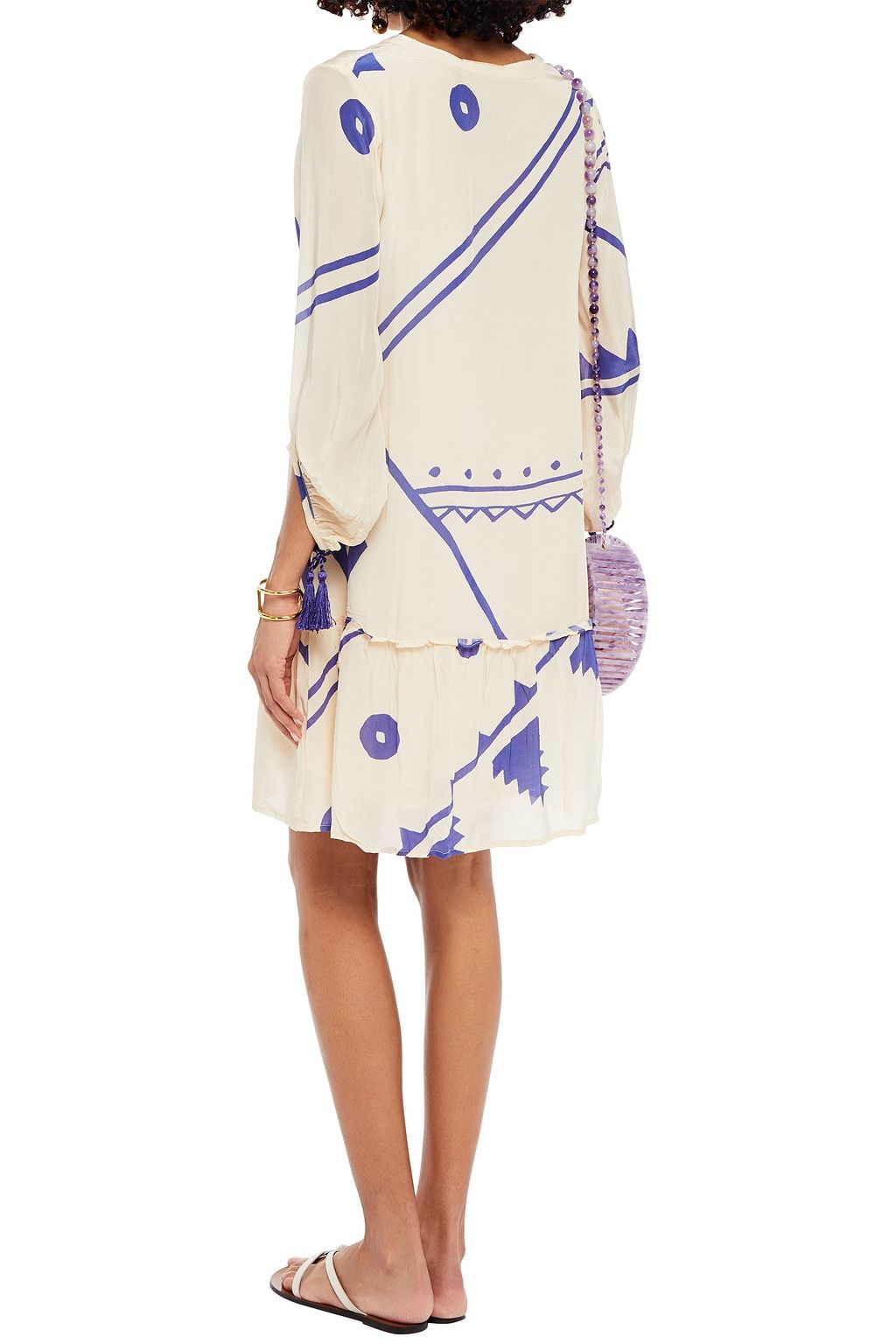 SUMMERY COPENHAGEN Joan gathered printed crepe de chine dress
