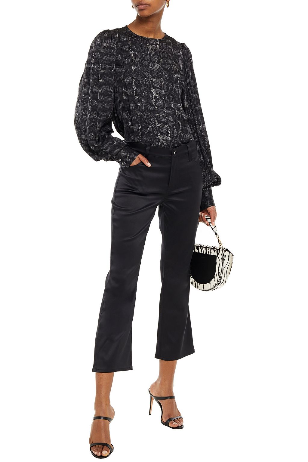J BRAND Satin kick-flare pants
