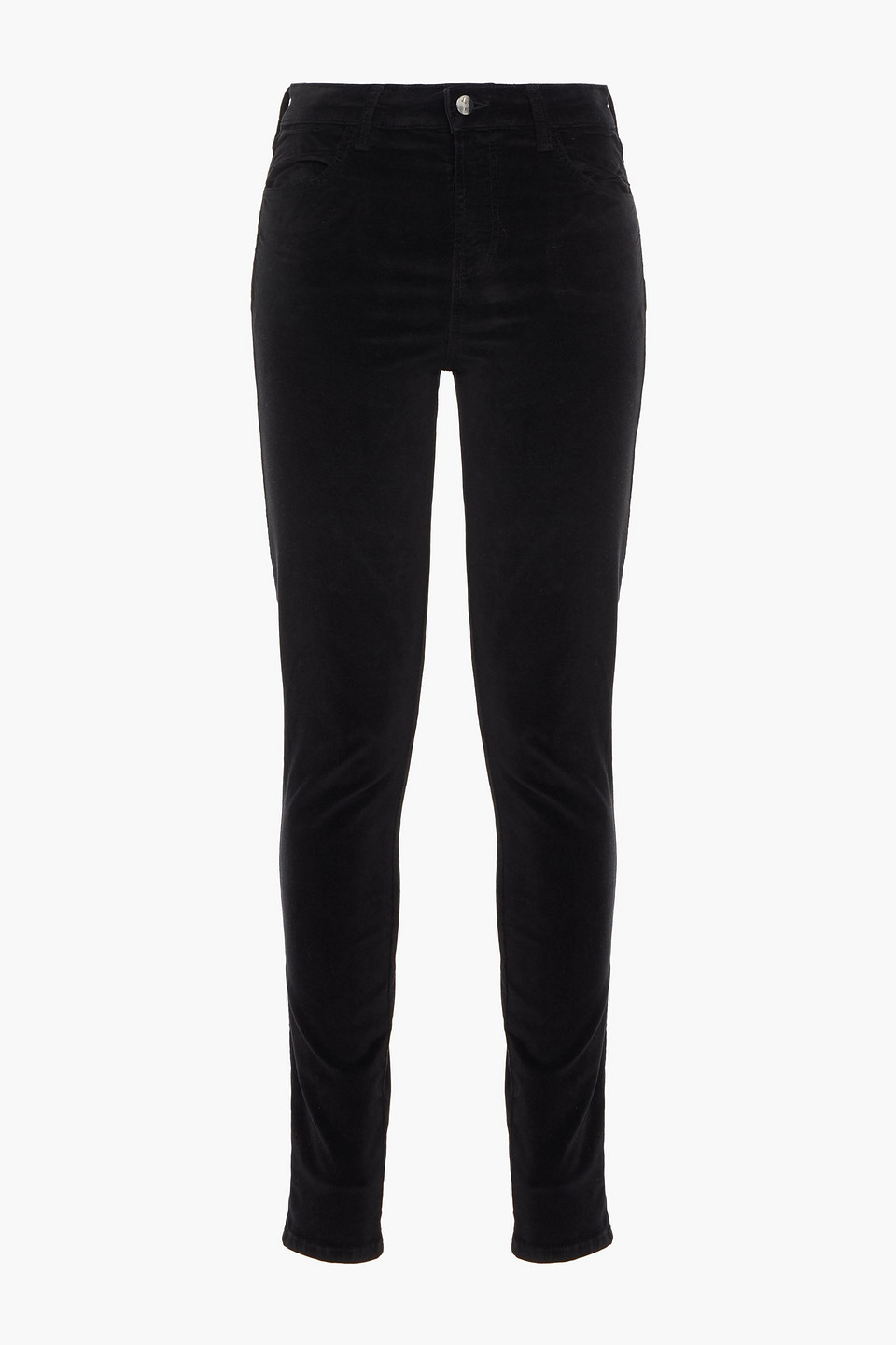 j brand - maria cotton-blend velvet skinny pants - black - 23