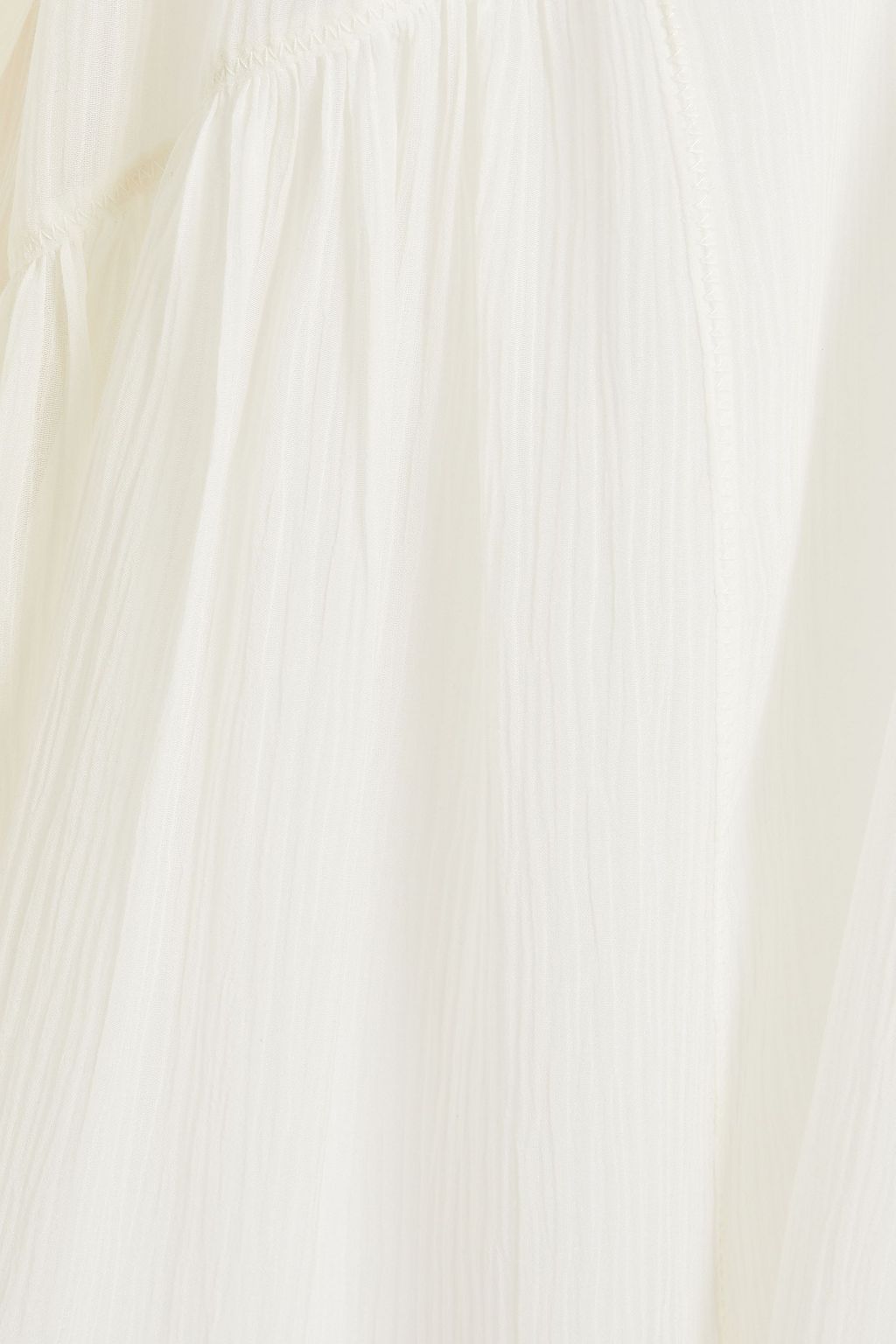 RAG & BONE Crinkled gathered silk and cotton-blend gauze mini dress
