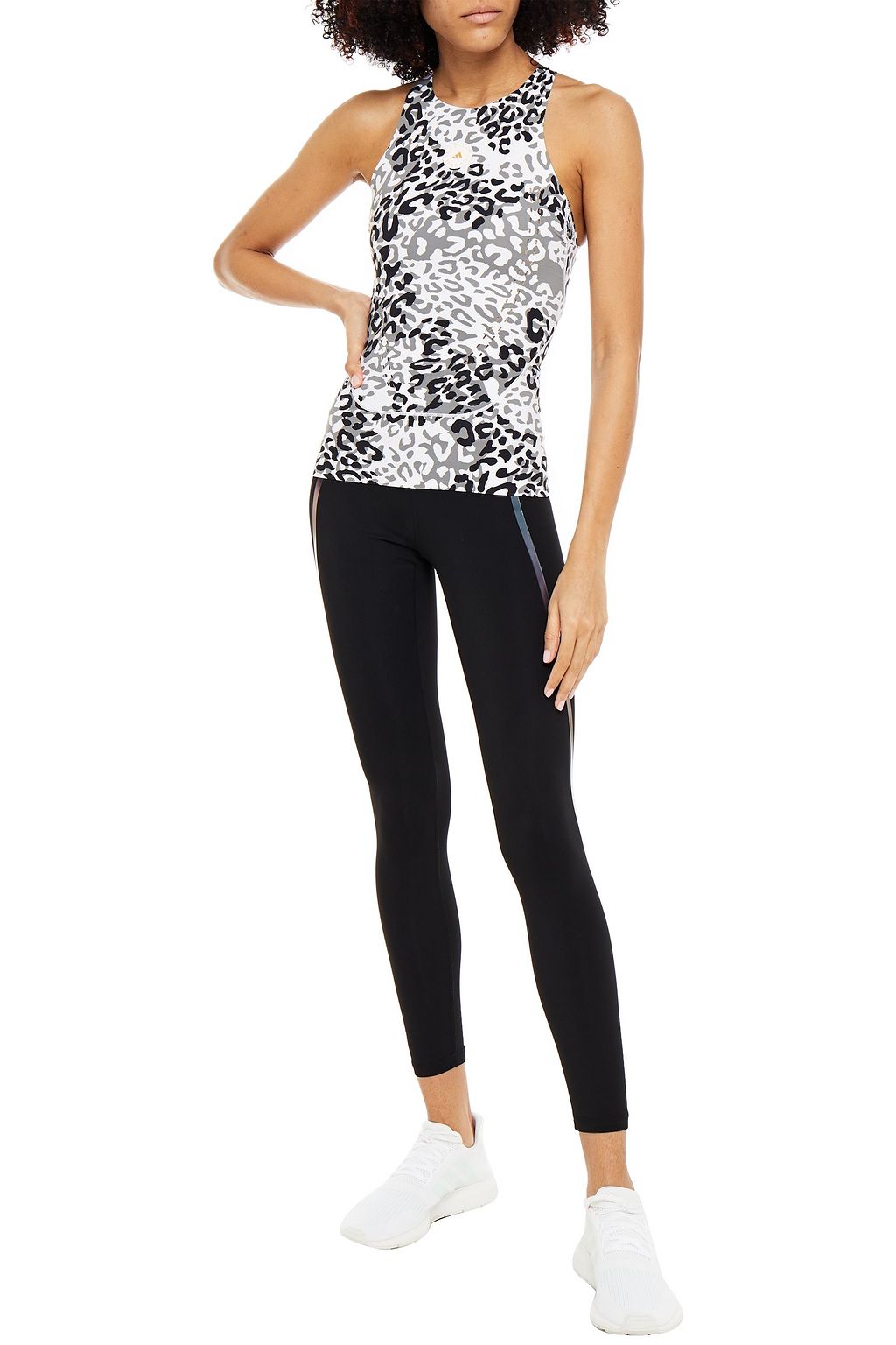 ADIDAS BY STELLA MCCARTNEY TruePurpose cutout leopard-print stretch tank