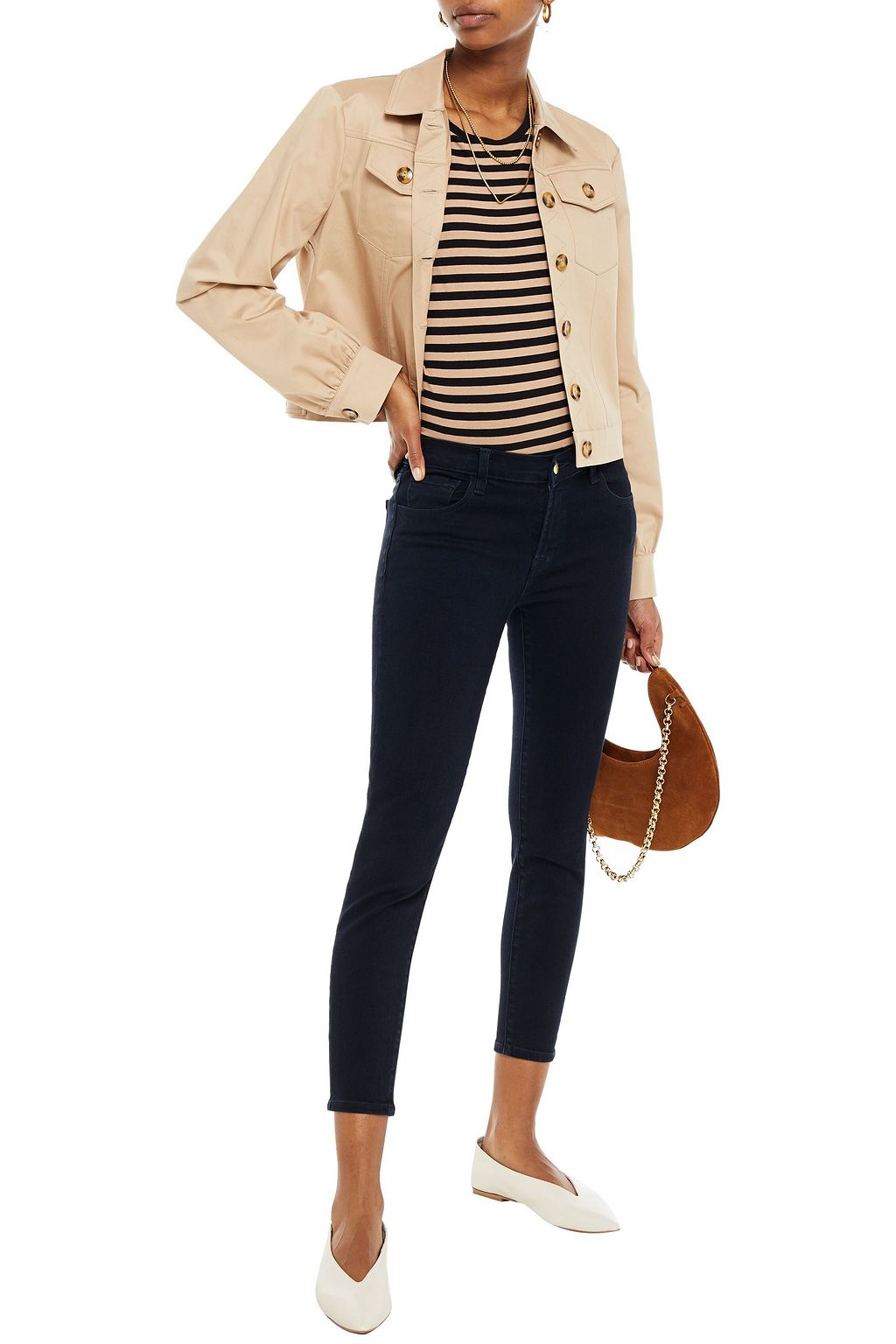 J BRAND Cropped mid-rise skinny jeans
