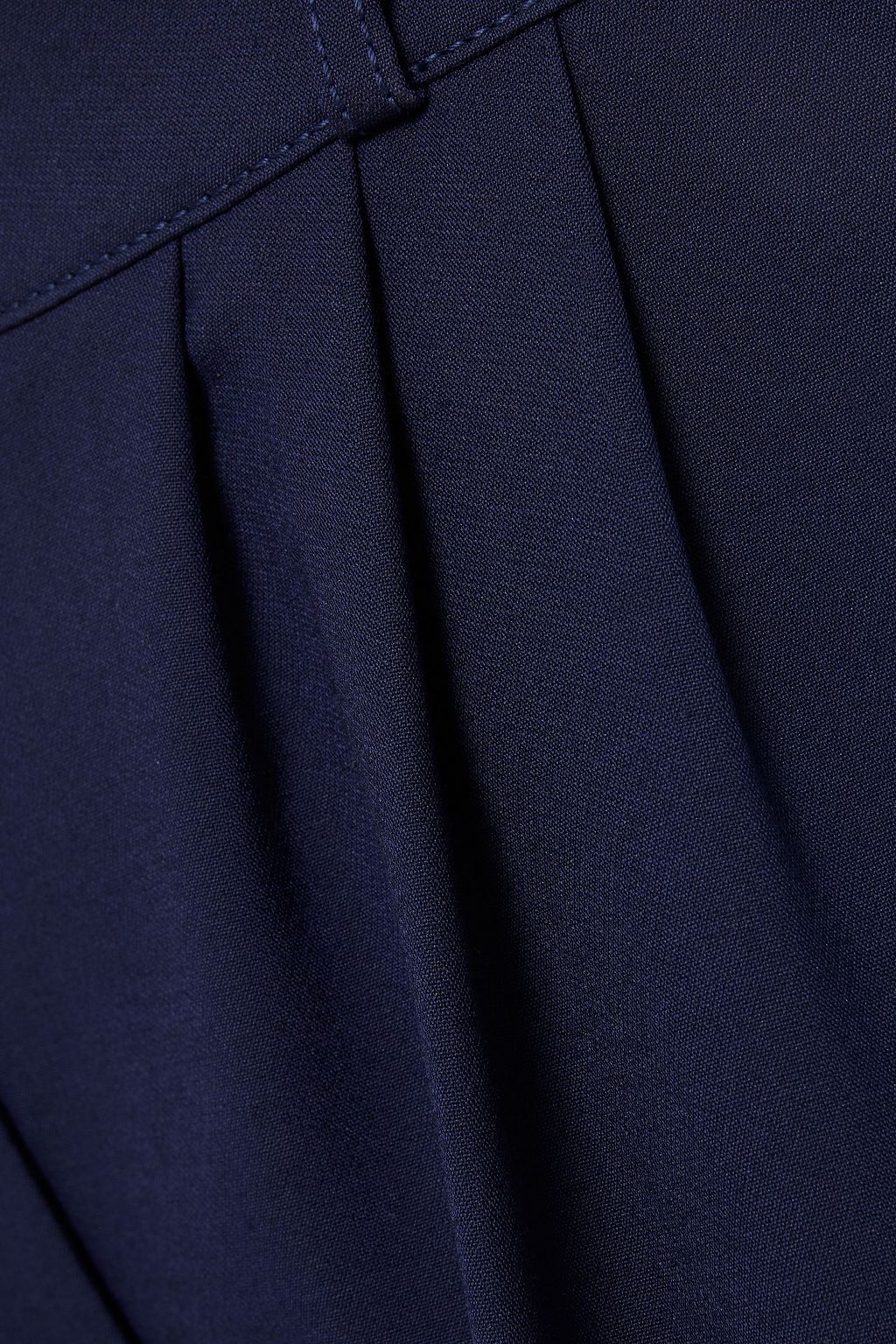 MCQUEEN Cropped pleated wool-blend crepe tapered pants