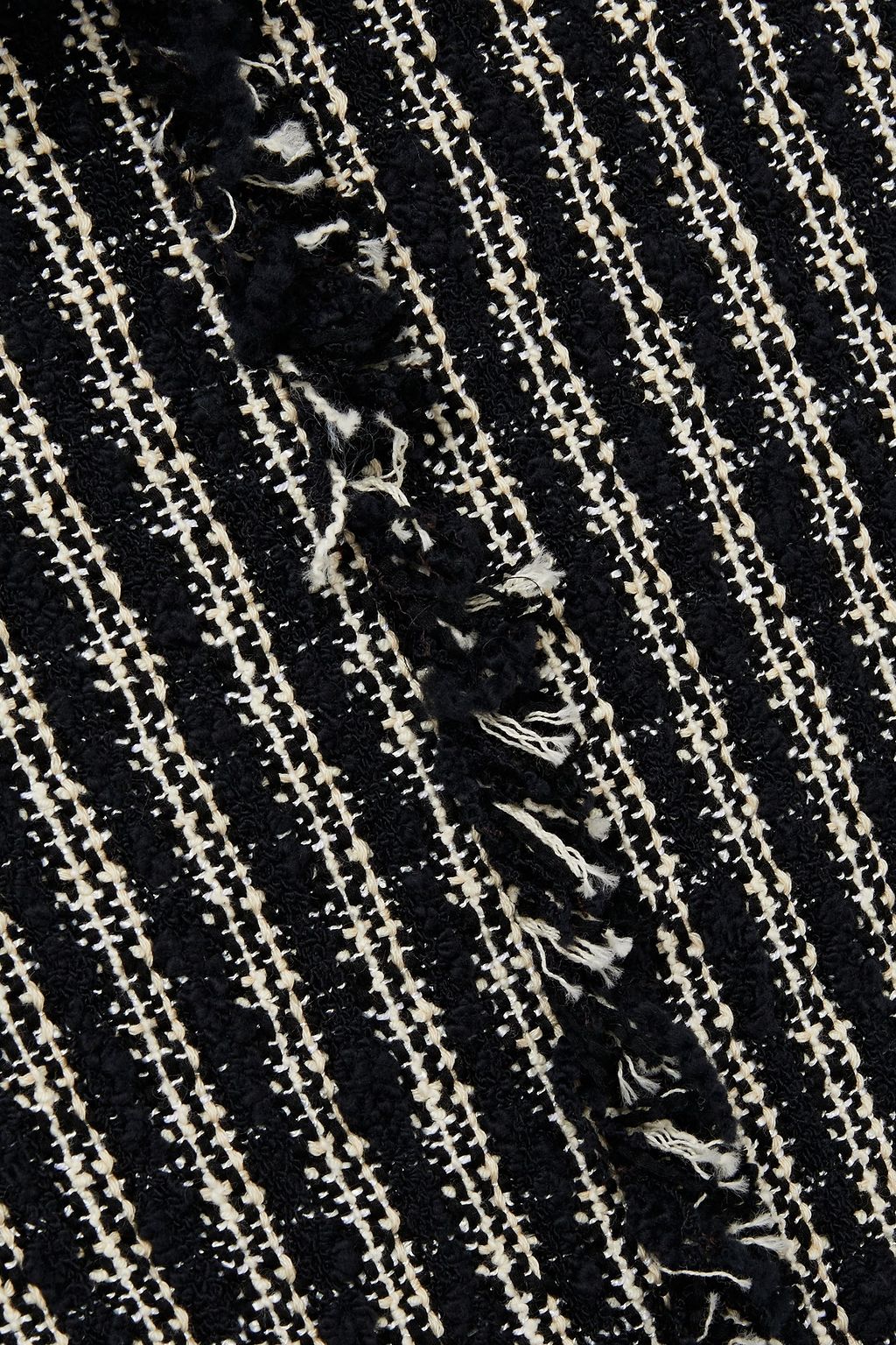 MCQUEEN Frayed cotton-blend bouclé-tweed midi skirt