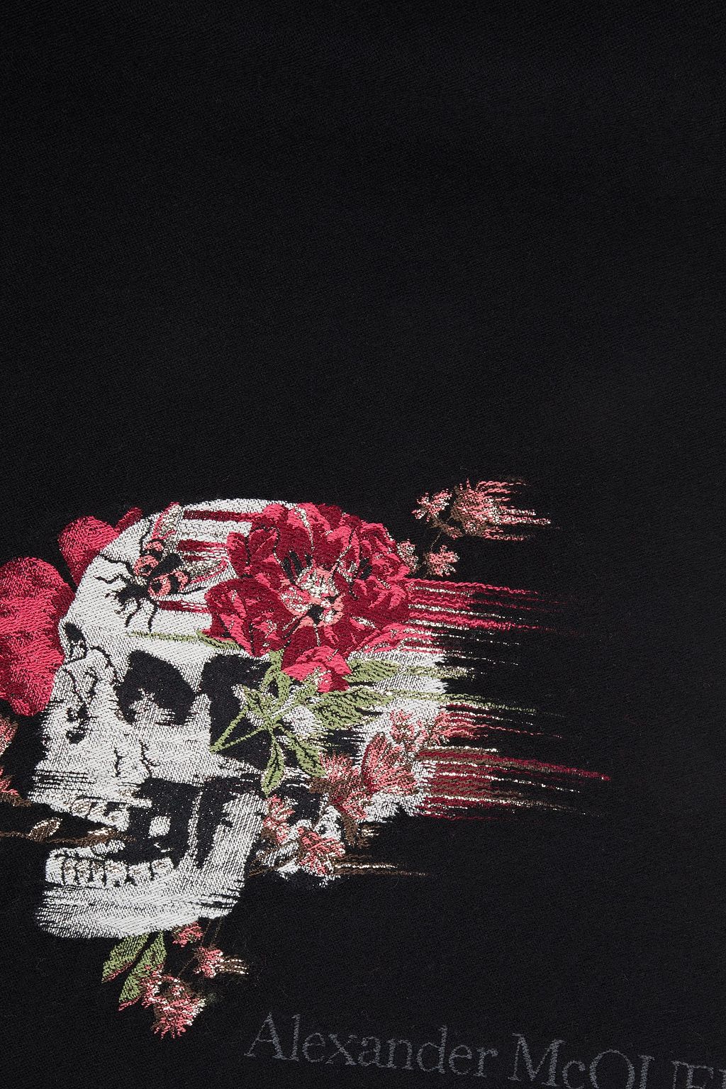 MCQUEEN Metallic wool-blend jacquard scarf