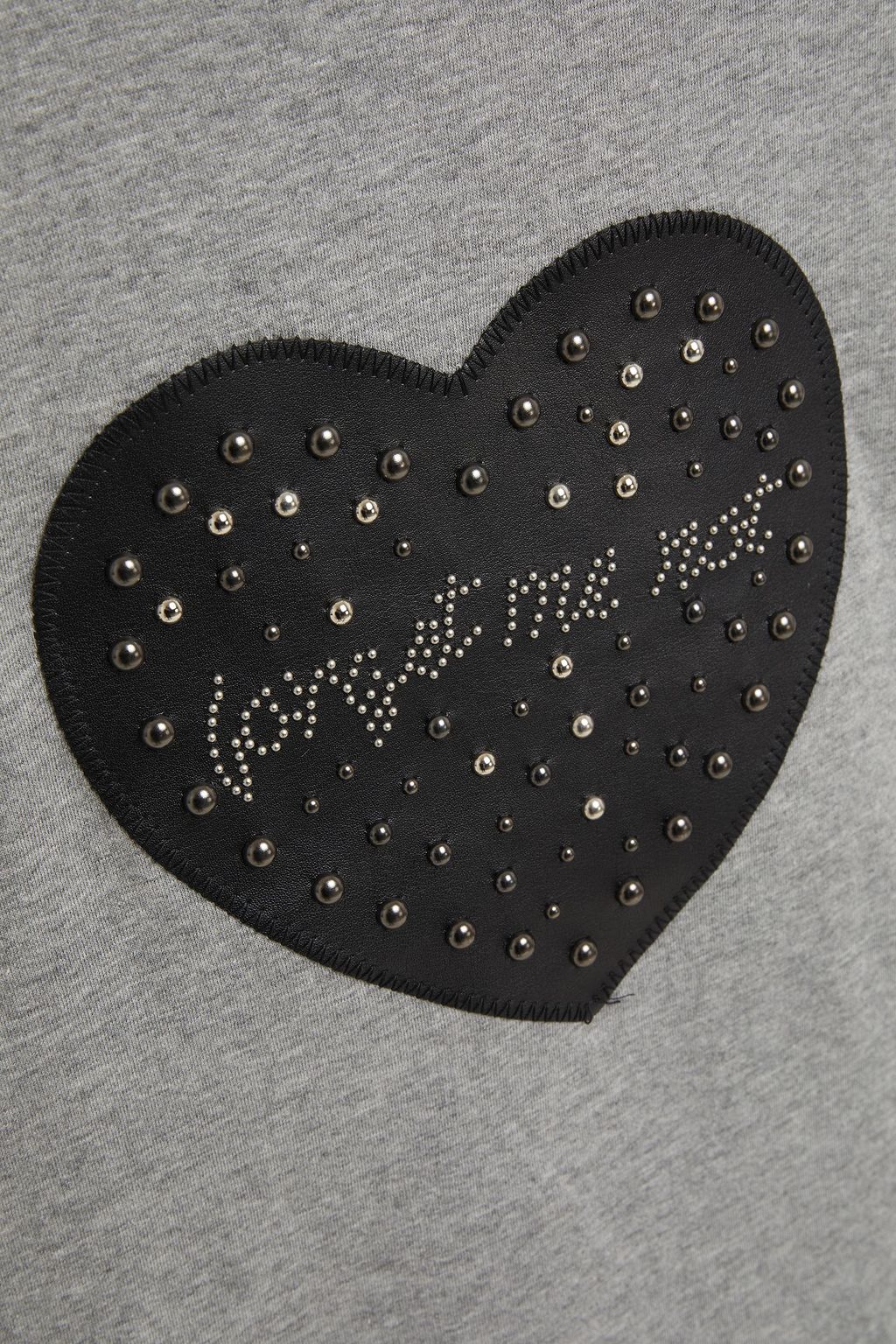 REDVALENTINO Embellished mélange cotton-jersey T-shirt