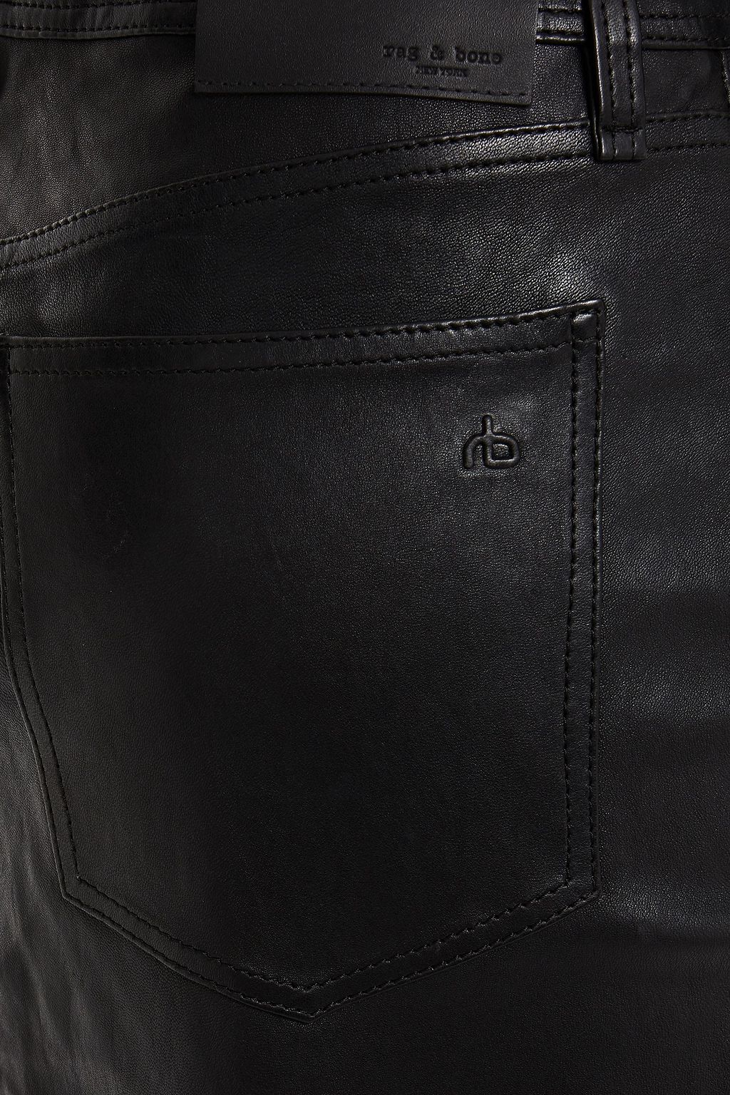 RAG & BONE Lace-up leather skirt