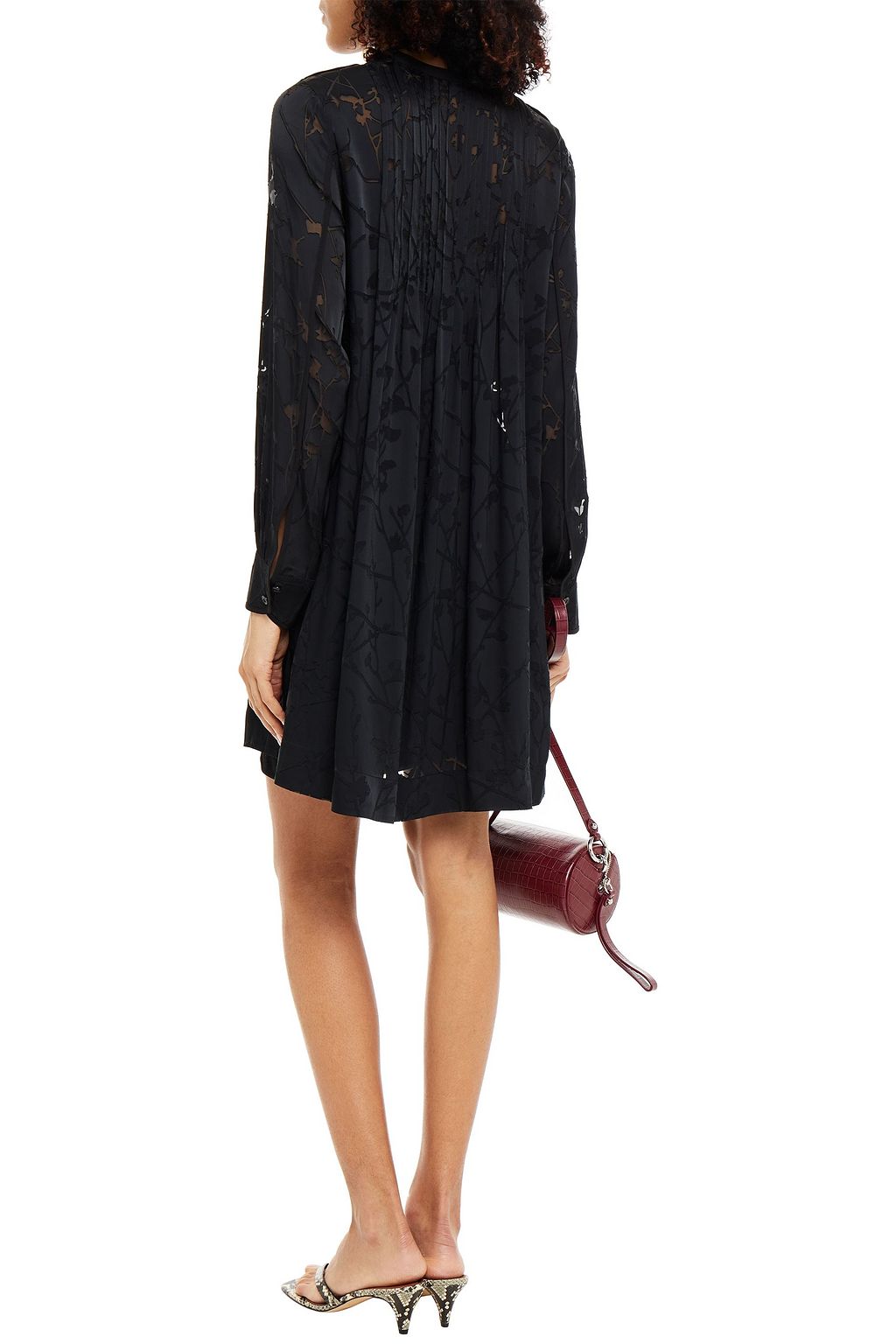 RAG & BONE Rubie pleated burnout satin-twill mini dress