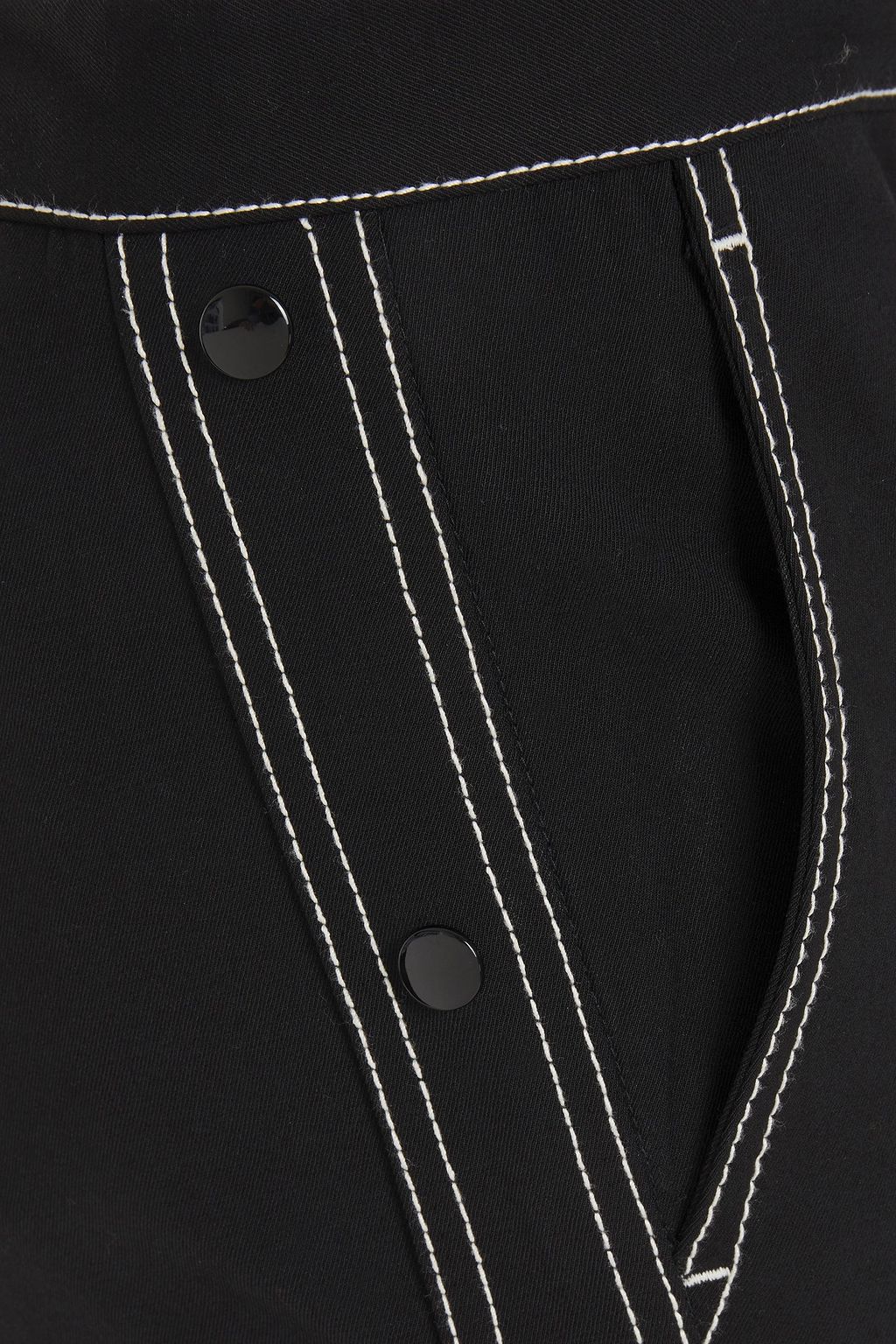 REDVALENTINO Snap-detailed stretch-twill slim-leg pants