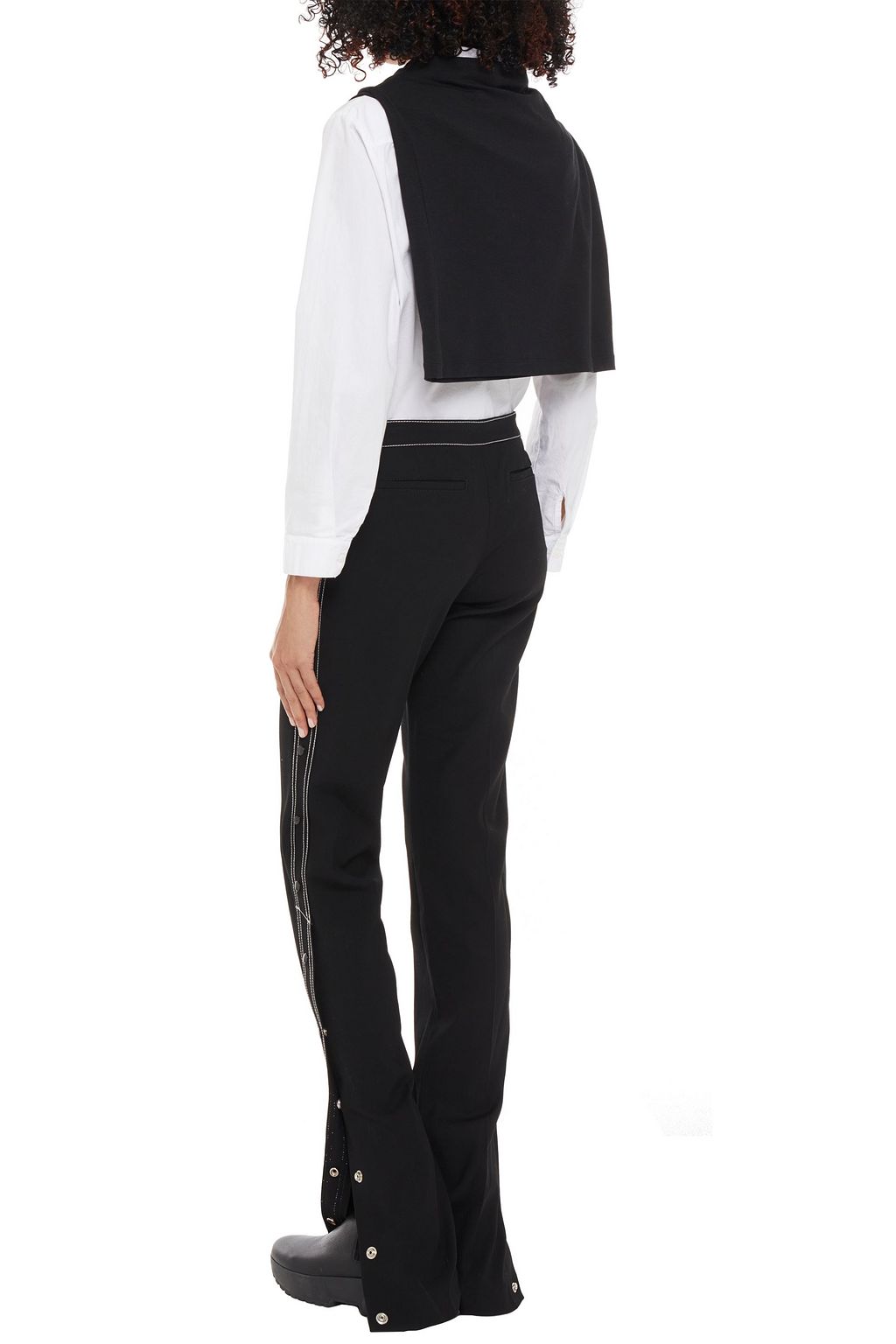 REDVALENTINO Snap-detailed stretch-twill slim-leg pants