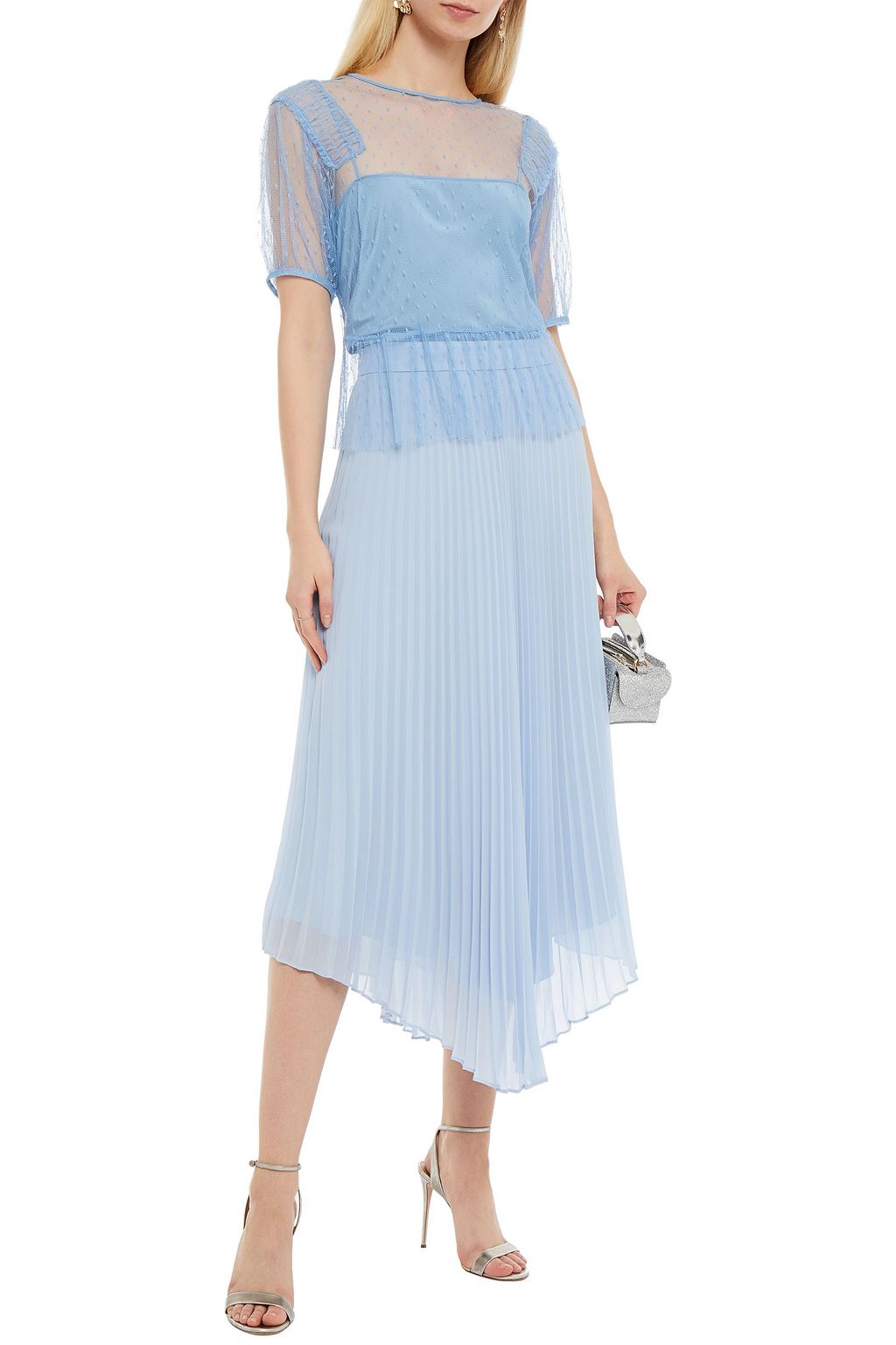 REDVALENTINO Gathered point d'esprit top