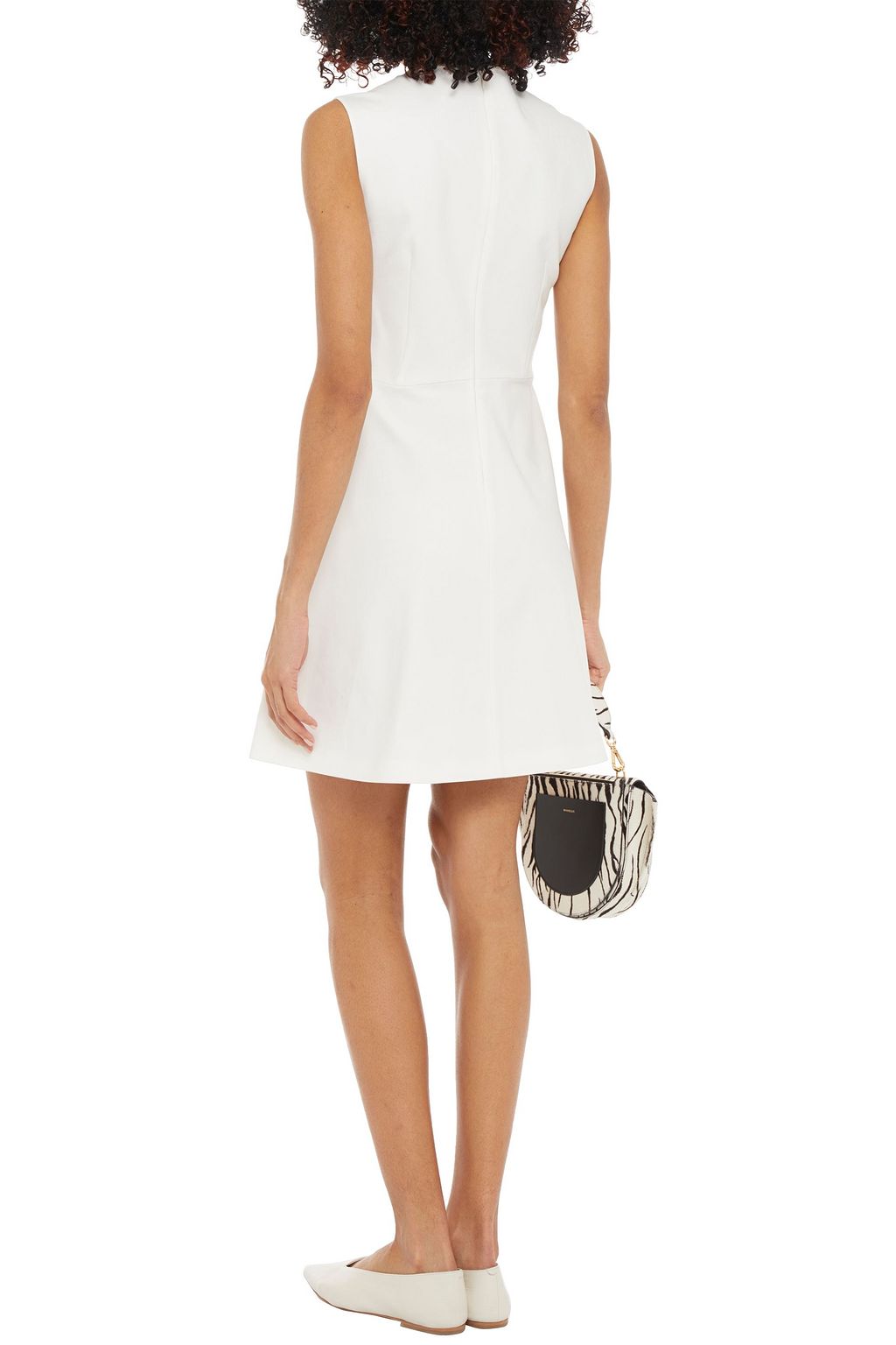 REDVALENTINO Lace-up cotton-blend cady mini dress