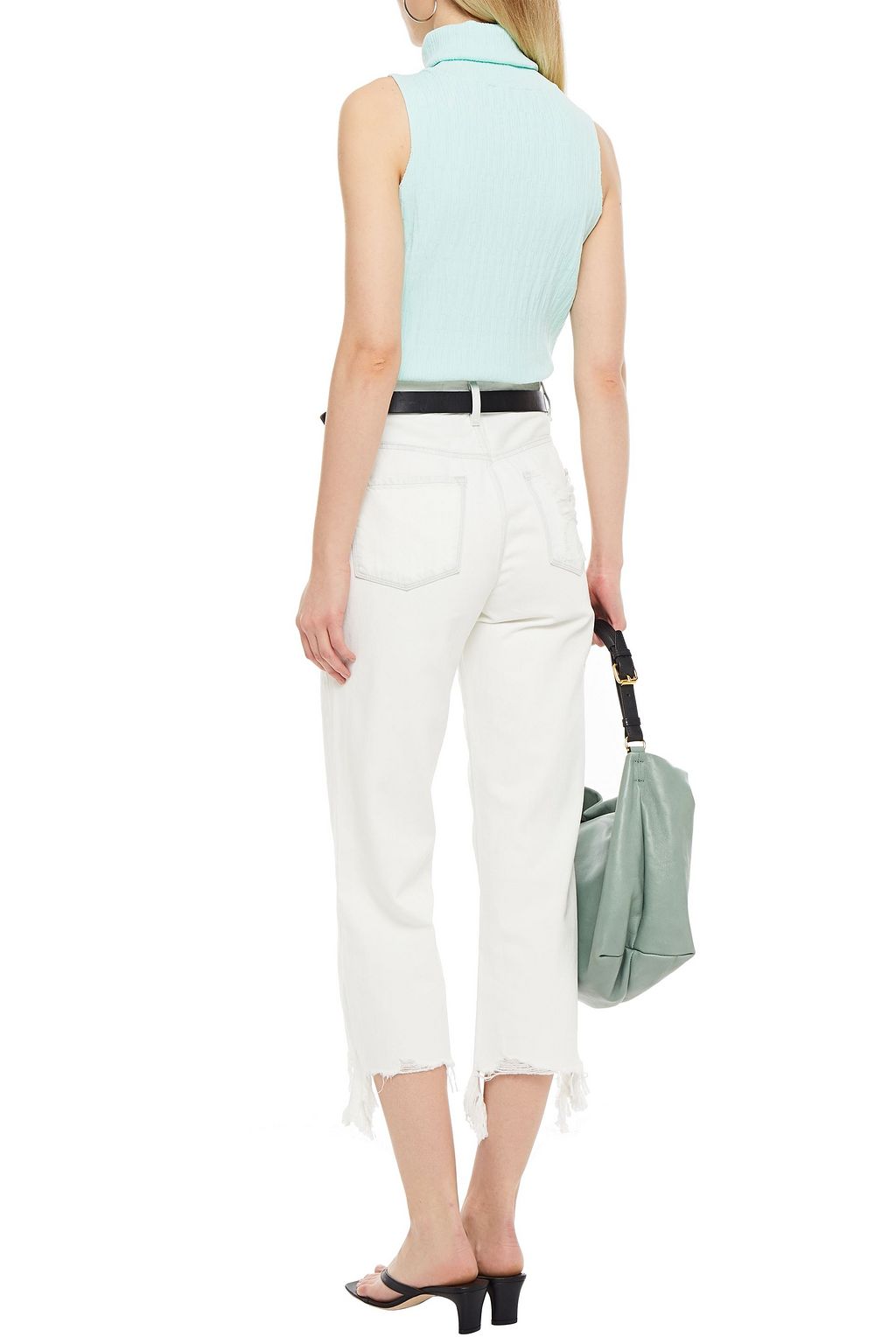 J BRAND Joan cropped distressed high-rise wide-leg jeans
