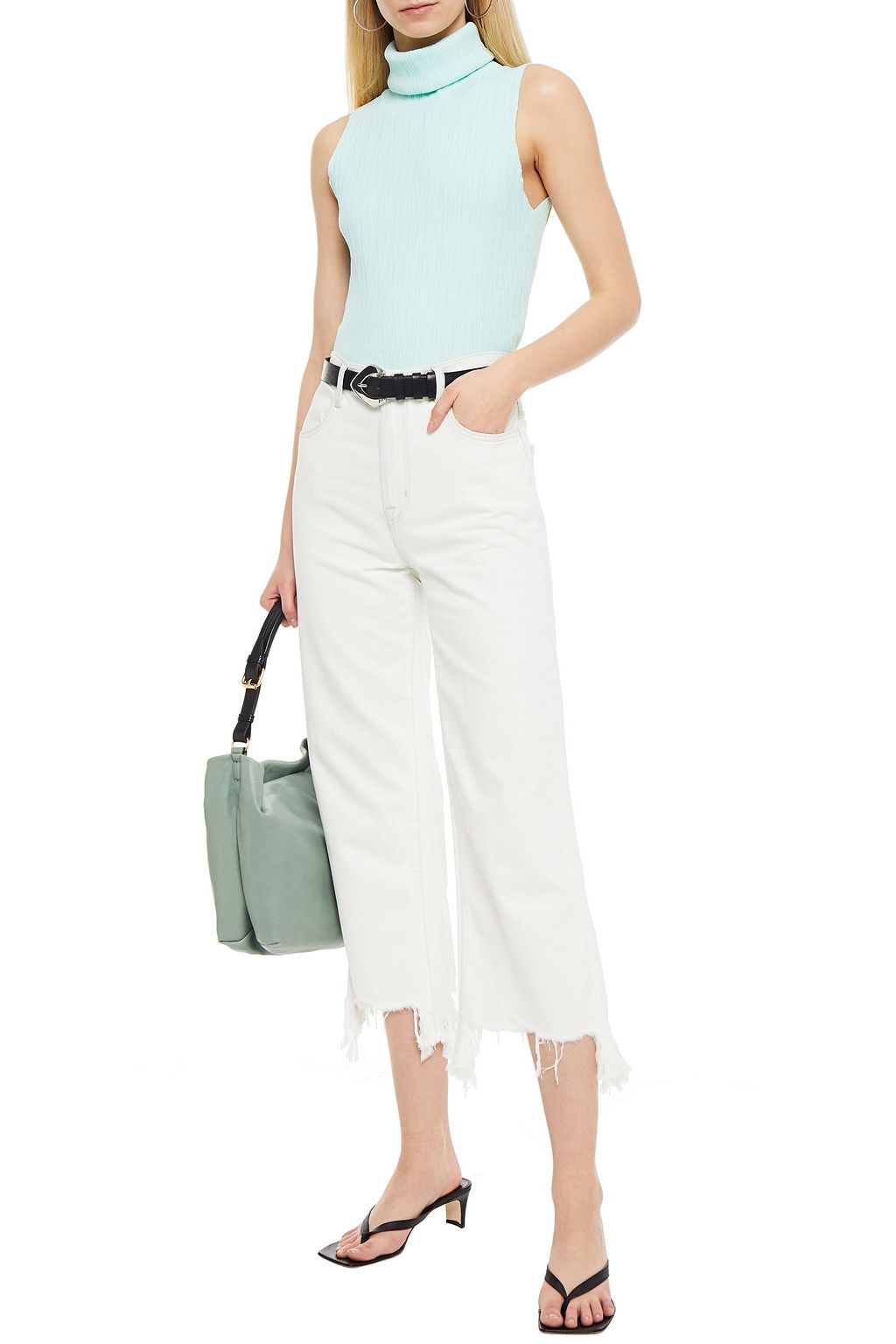 J BRAND Joan cropped distressed high-rise wide-leg jeans