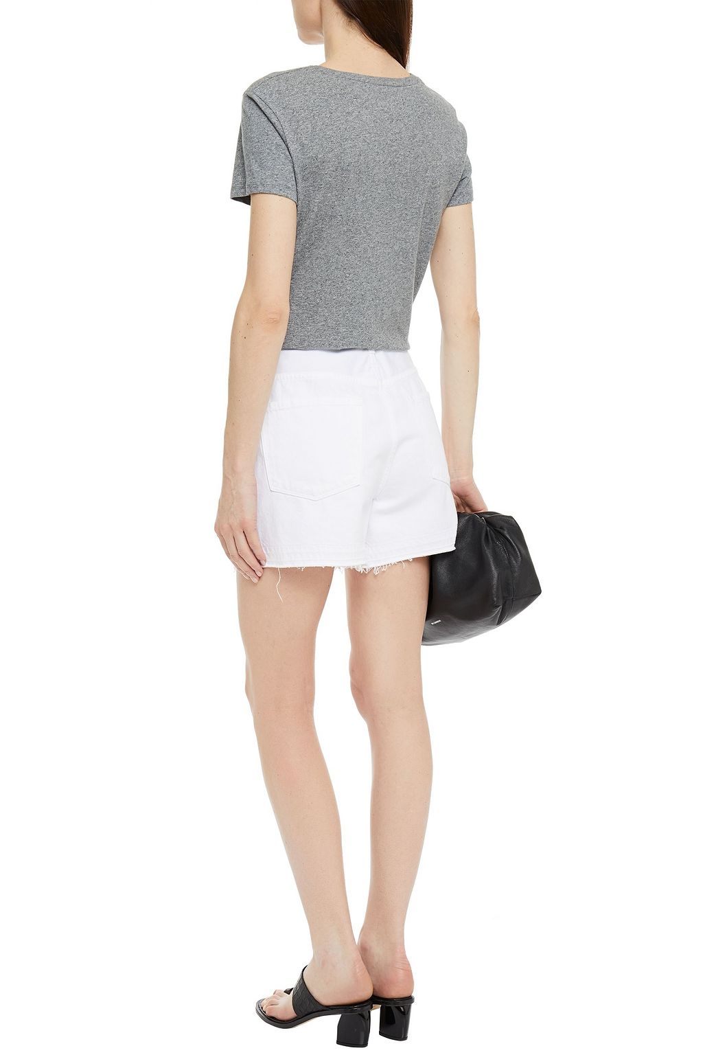 White Joan distressed denim shorts 