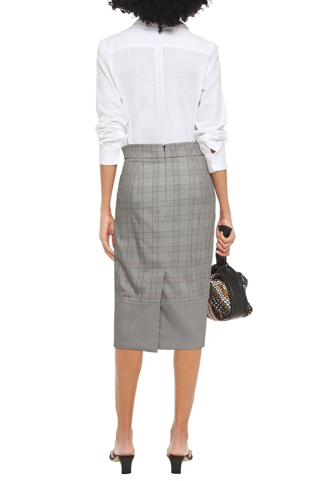 VERONICA BEARD Twain Prince of Wales checked cotton-blend midi pencil skirt