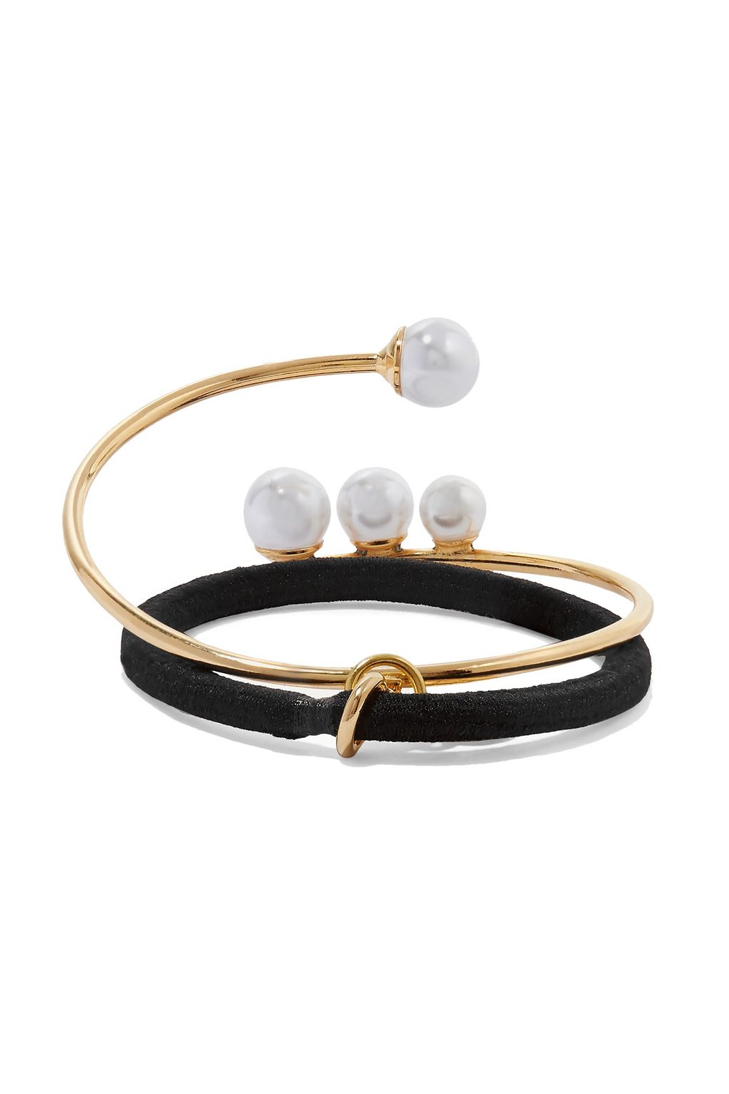 LELET NY Gold-tone faux pearl hair tie